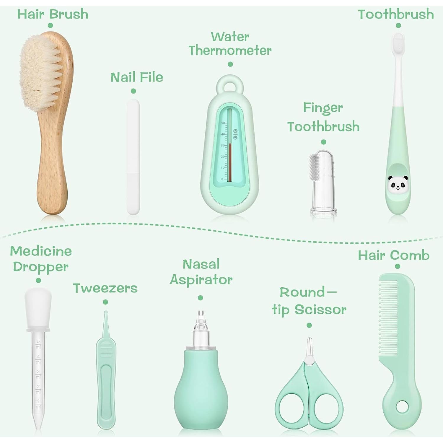 Kit de Cuidado para Bebés BESFAN 13 Piezas Verde