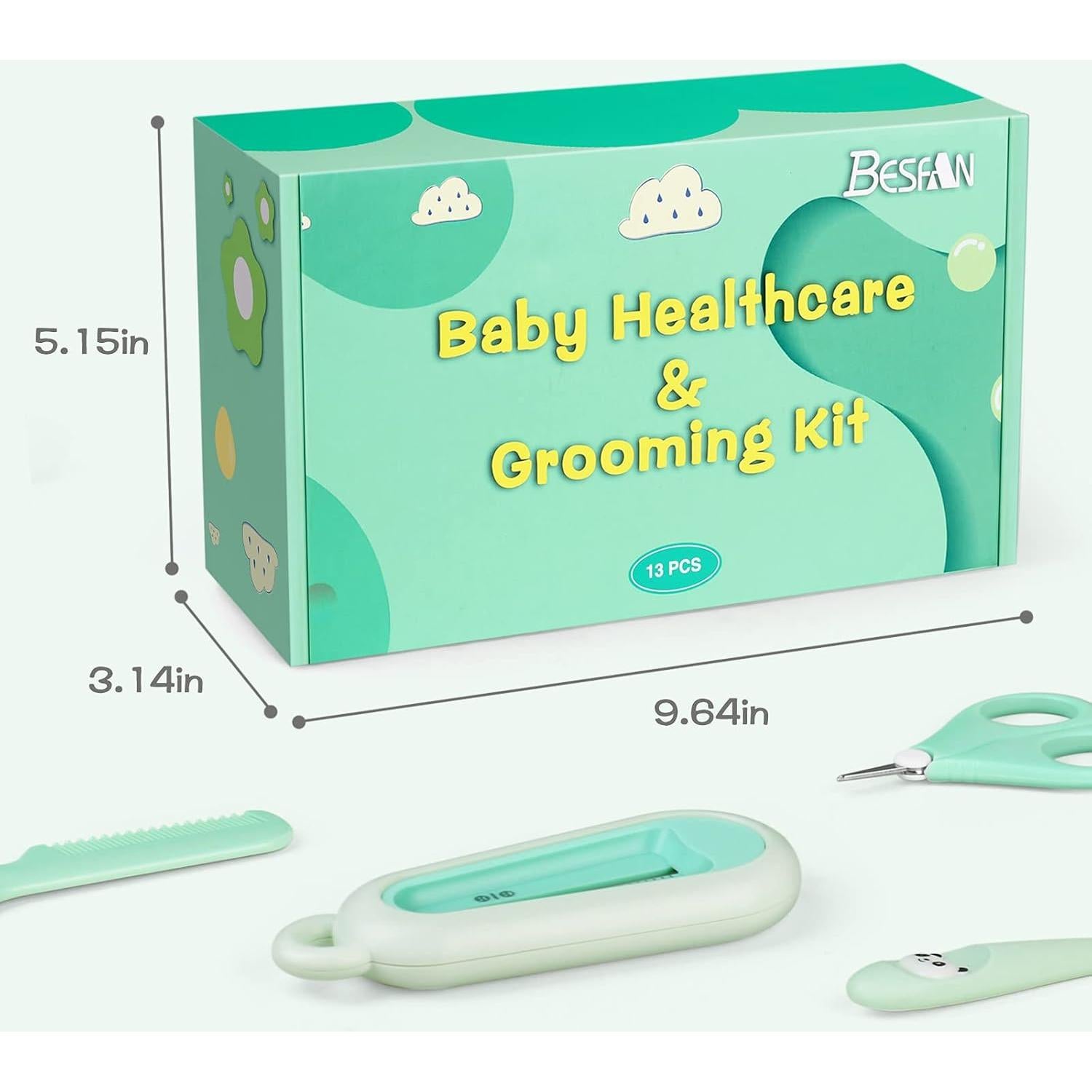 Kit de Cuidado para Bebés BESFAN 13 Piezas Verde