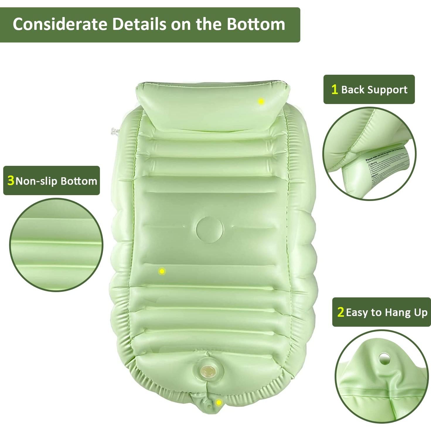 Bañera Inflable para Bebés Rlozftel Verde con Bomba de Aire