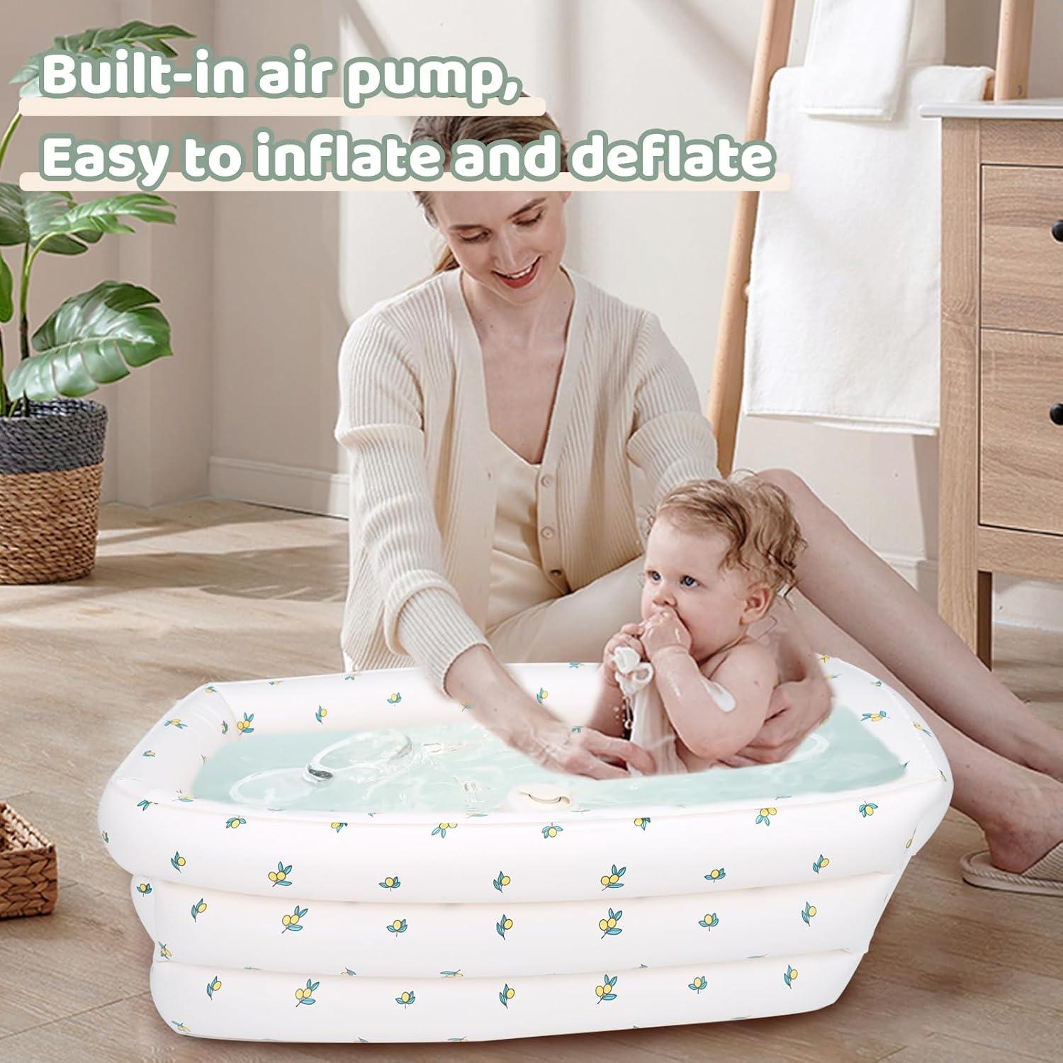 Bañera Inflable para Bebés AirSwim 77.8x37x27cm Antideslizante