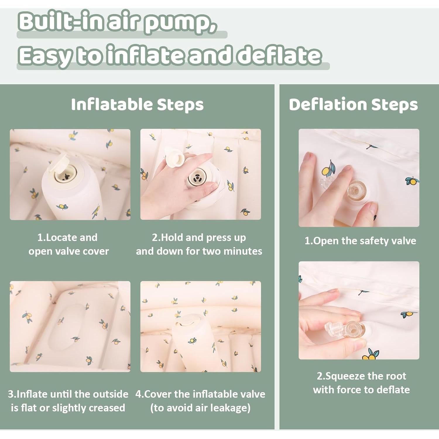 Bañera Inflable para Bebés AirSwim 77.8x37x27cm Antideslizante