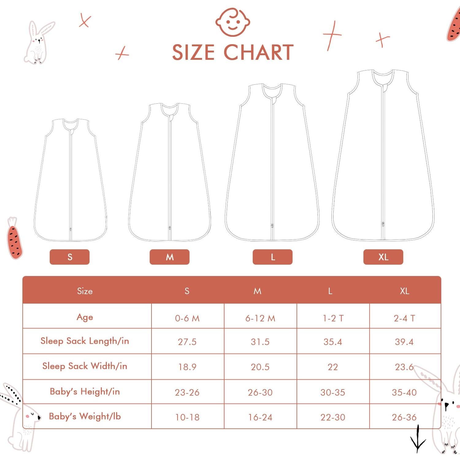 Saco de Sueño Bebé 6-12 Meses TADO MUSLIN Algodón Orgánico 0.5 TOG