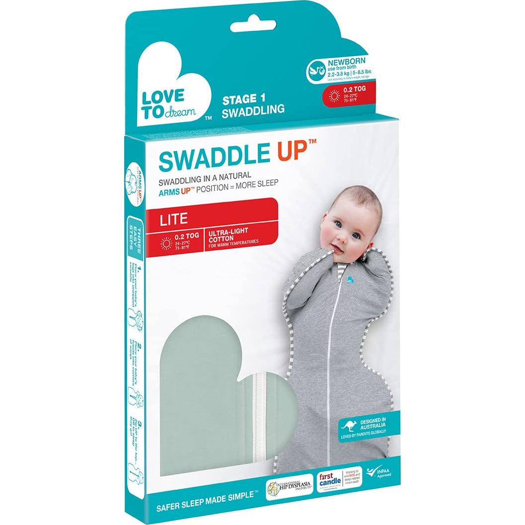 Saco de Sueño Swaddle Up Amor a Soñar, Medio 5.9-8.6 kg, Oliva