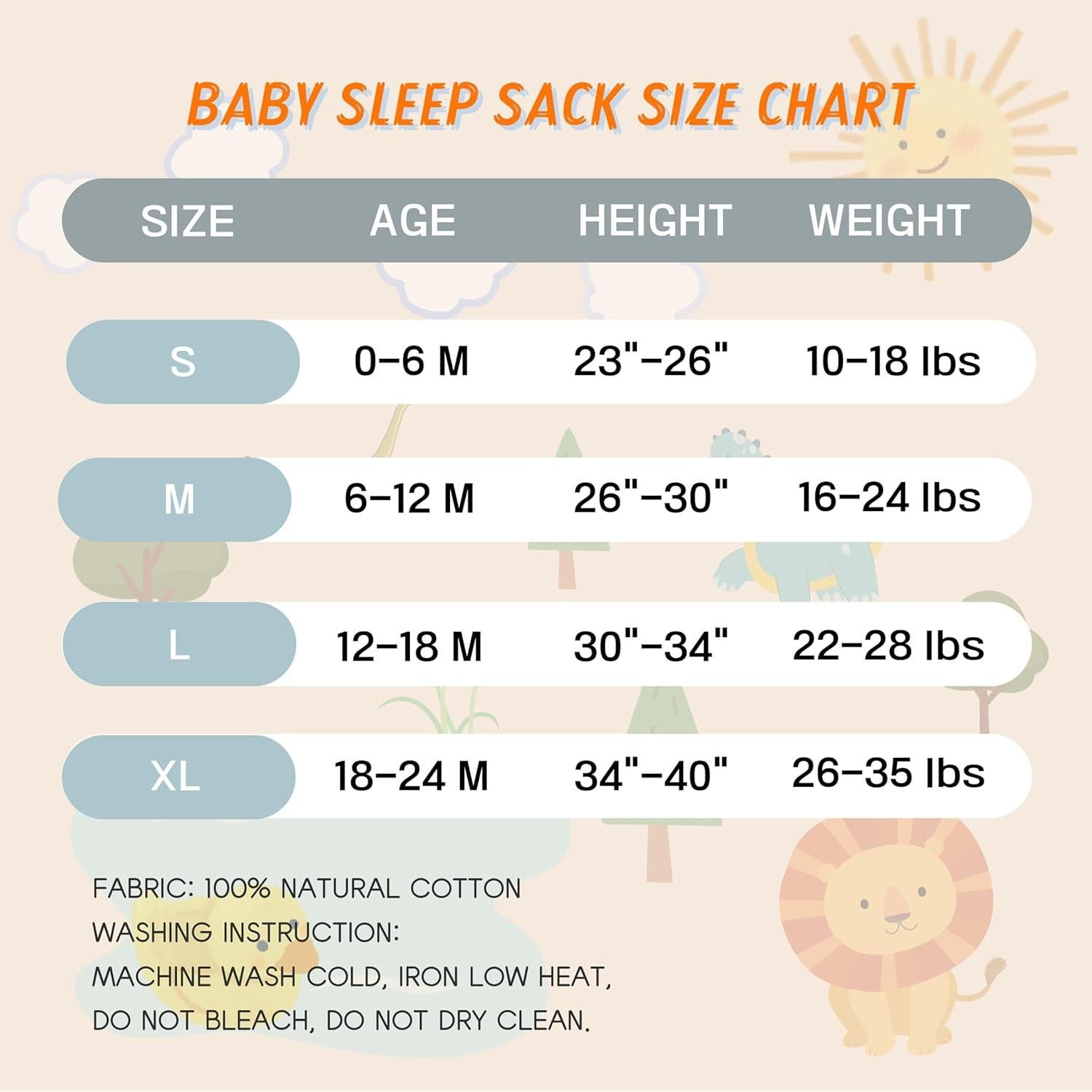 Saco de Sueño Comfy Baby 0-6 Meses 100% Algodón Transpirable