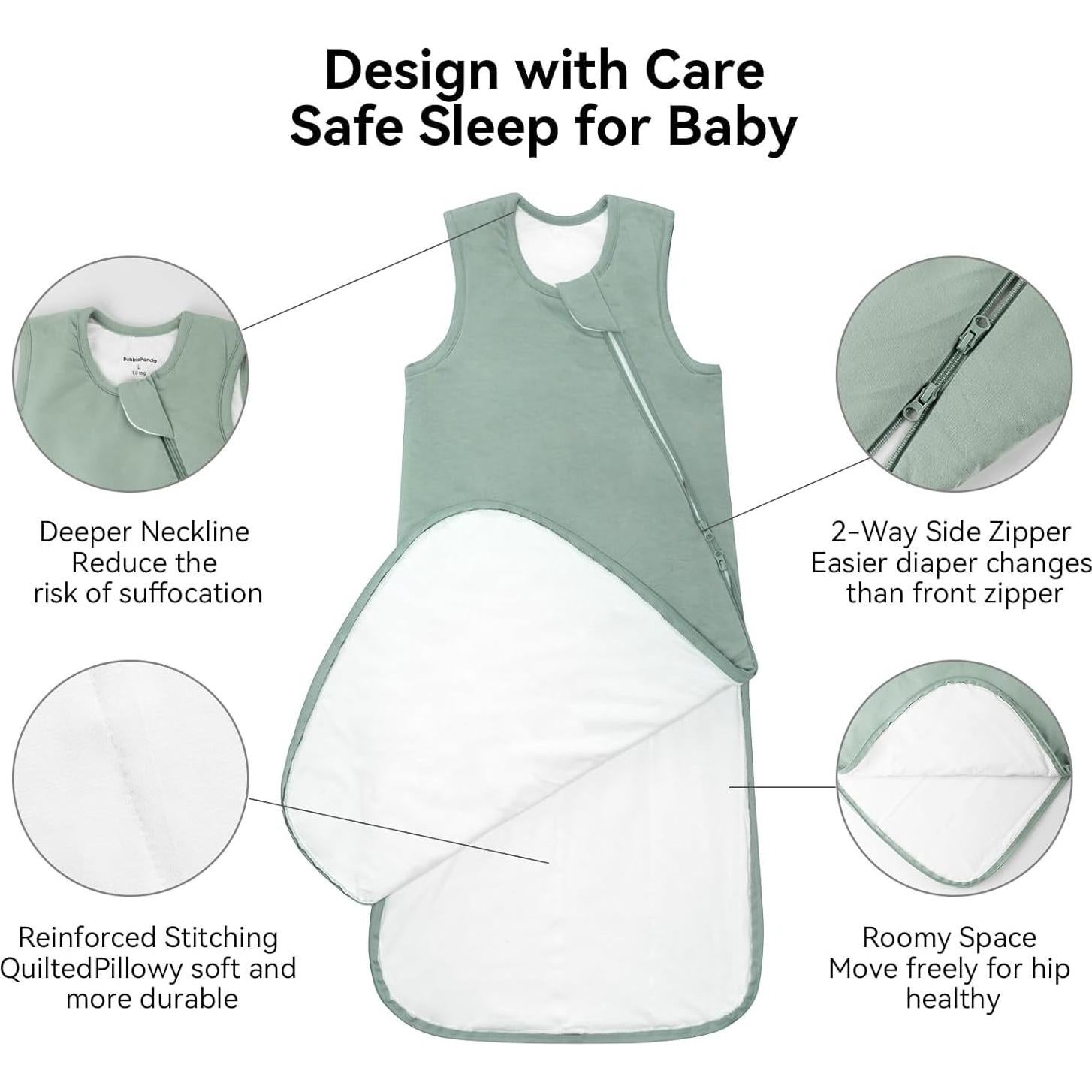 Saco de dormir BubblePanda 6-12 meses 0.5 Tog suave bambú