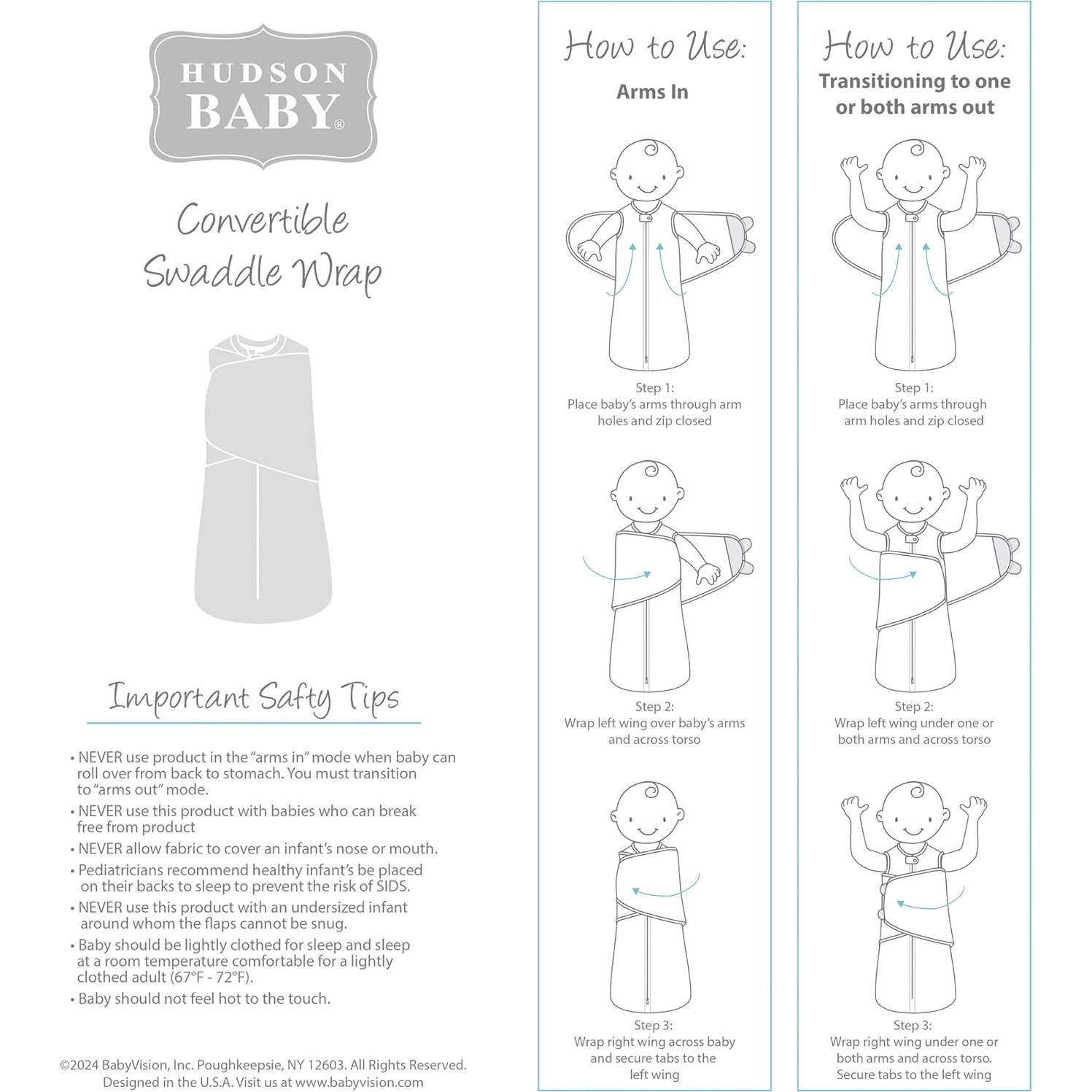 Saco de Sueño Convertible Hudson Baby Mariposa Pastel 0-3 Meses