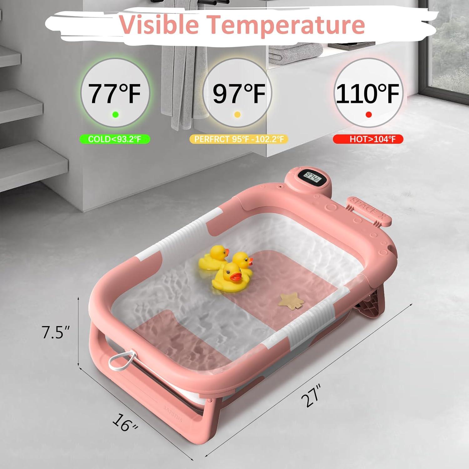 Bañera Plegable para Bebés Reeple con Cojín y Sensor de Temperatura