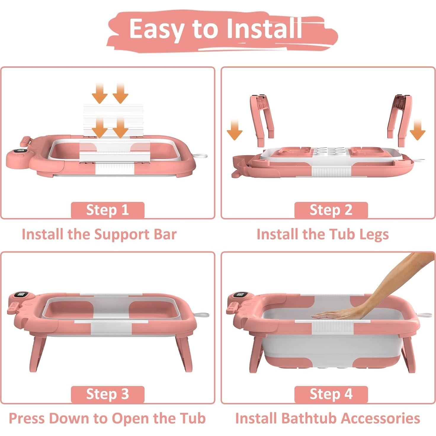 Bañera Plegable para Bebés Reeple con Cojín y Sensor de Temperatura