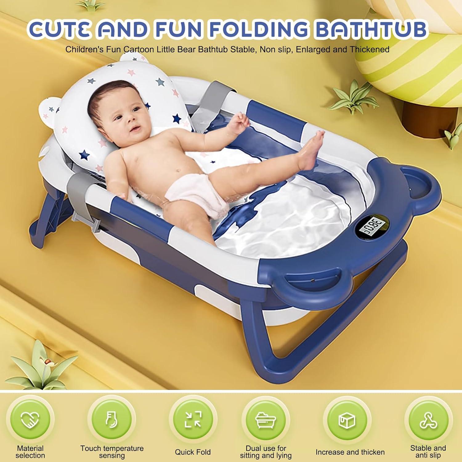 Bañera Plegable para Bebé HAHONIA con Termómetro 67x42cm