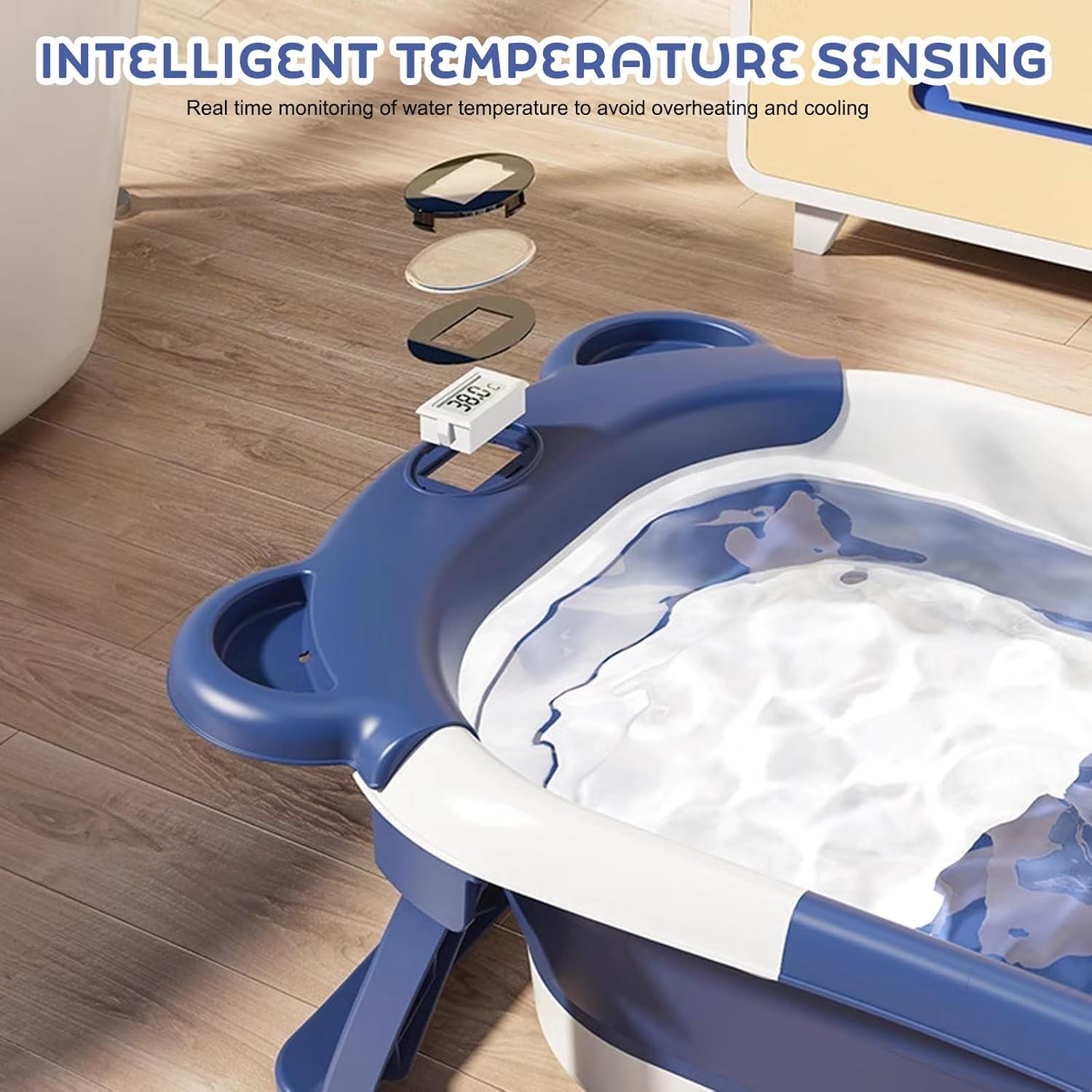 Bañera Plegable para Bebé HAHONIA con Termómetro 67x42cm