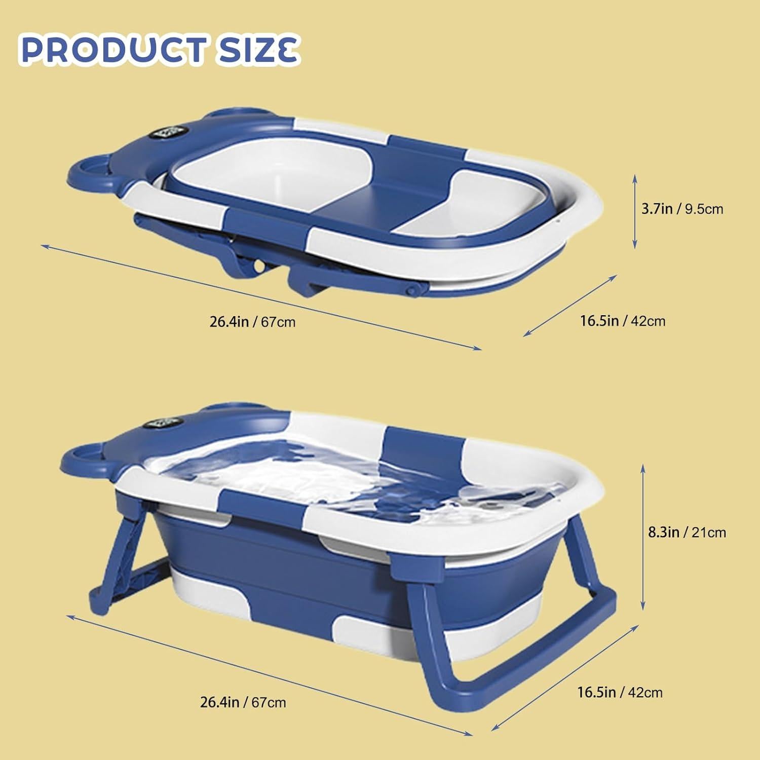 Bañera Plegable para Bebé HAHONIA con Termómetro 67x42cm