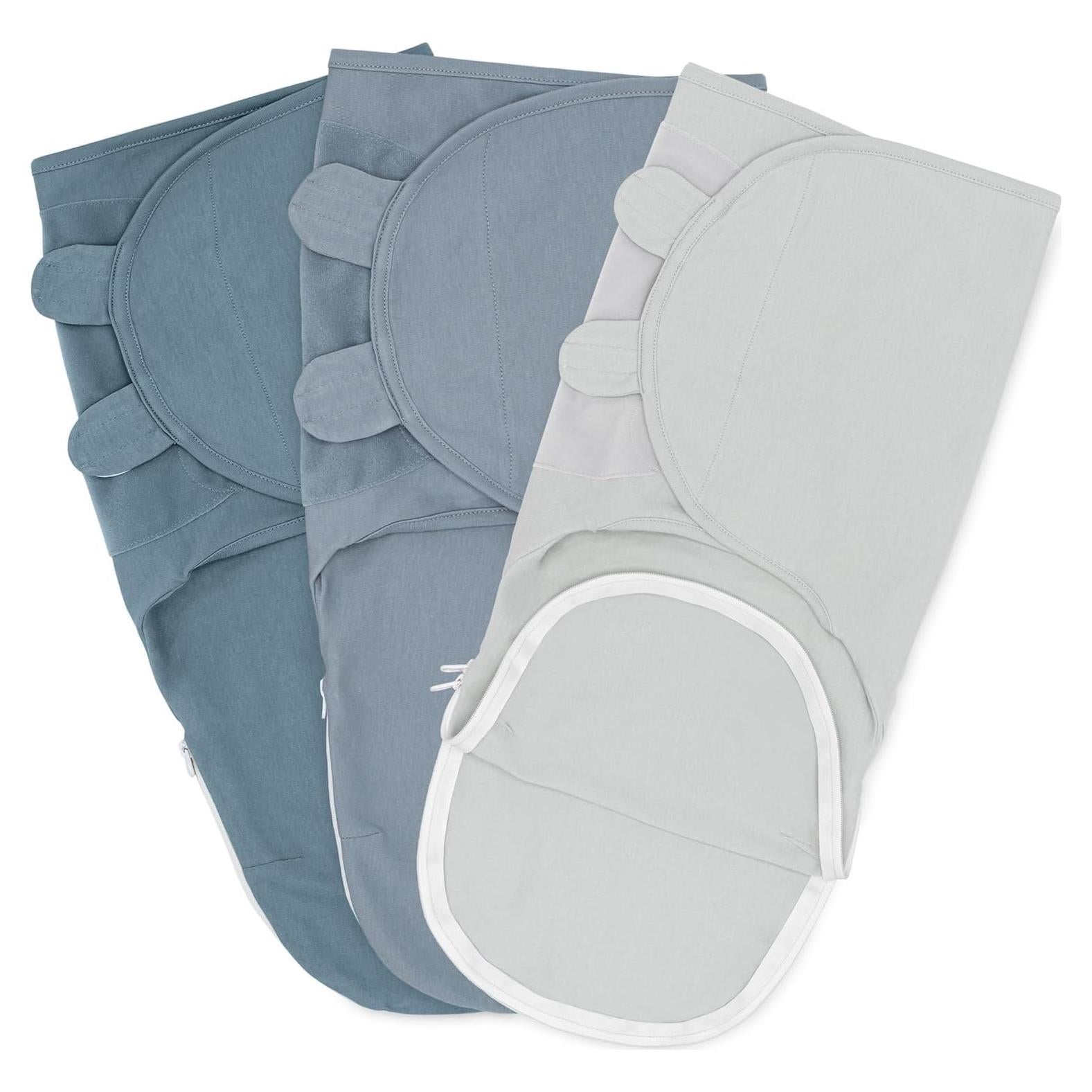 Manta de Envoltura Comfy Cubs 100% Algodón Paquete de 3 Bebés 0-3 Meses