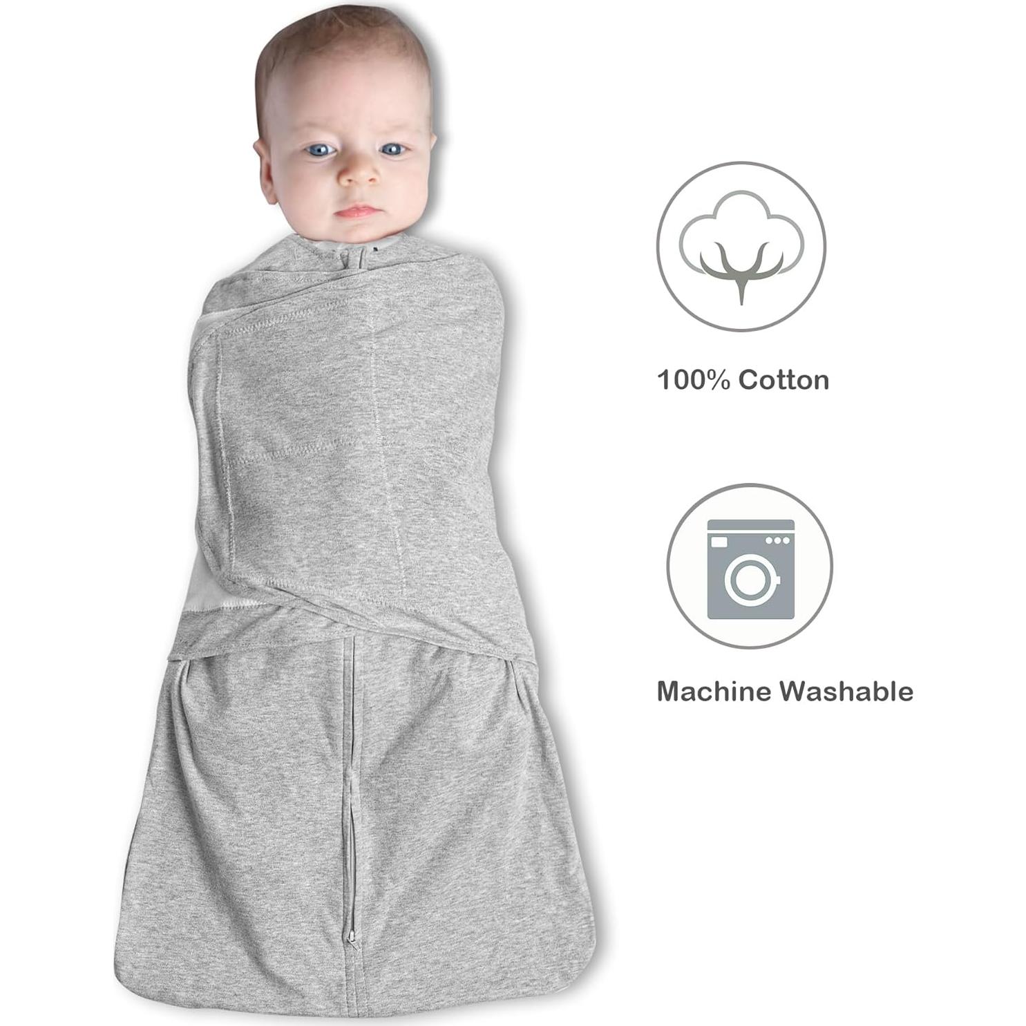 Saco de Sueño Swaddle QIAN QUE 100% Algodón 3-6 Meses