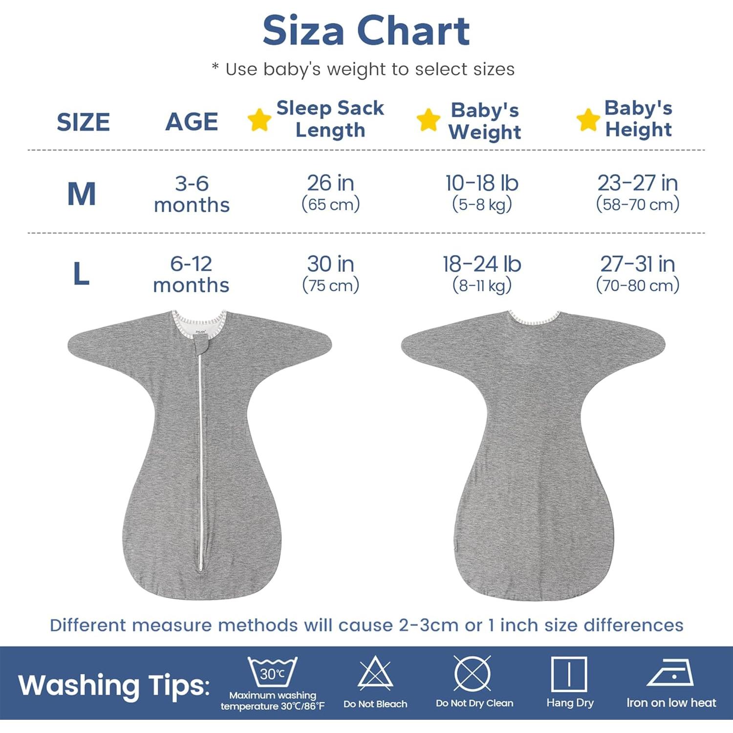 Saco de Sueño ZIGJOY Aleta de Tiburón 1.0 Tog Bebé 6-12 Meses