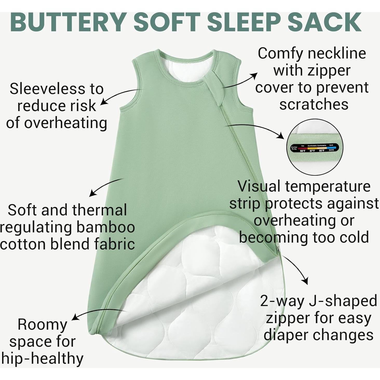 Saco de Sueño para Bebés Bambú 70% Rayón 1.0 TOG Azul M