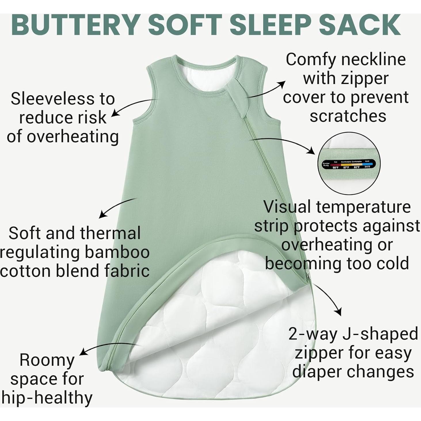 Saco de Sueño para Bebés Bambú 70% Rayón 1.0 TOG Azul M