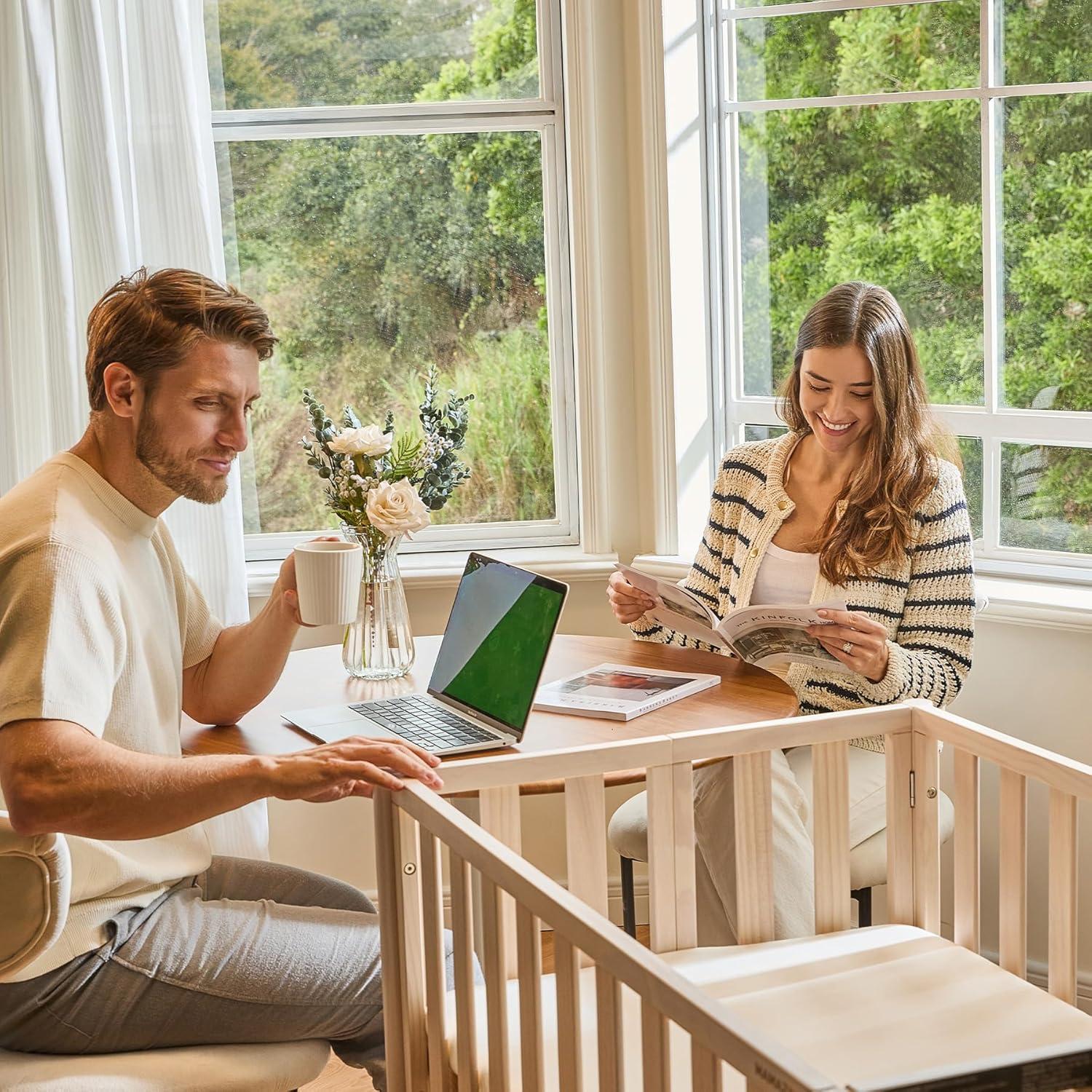 Cuna Mini Convertible MAMAZING 100% Madera Natural 4 Alturas