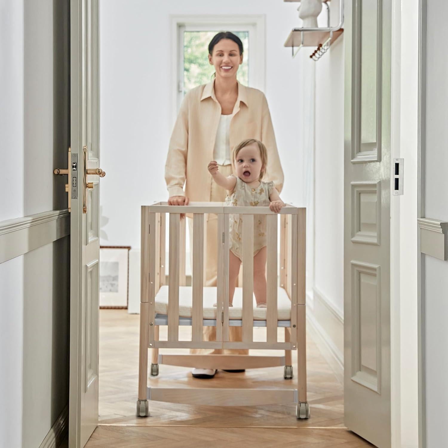 Cuna Mini Convertible MAMAZING 100% Madera Natural 4 Alturas