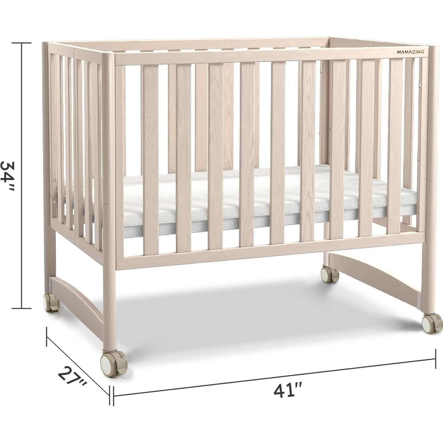 Cuna Mini Convertible MAMAZING 100% Madera Natural 4 Alturas