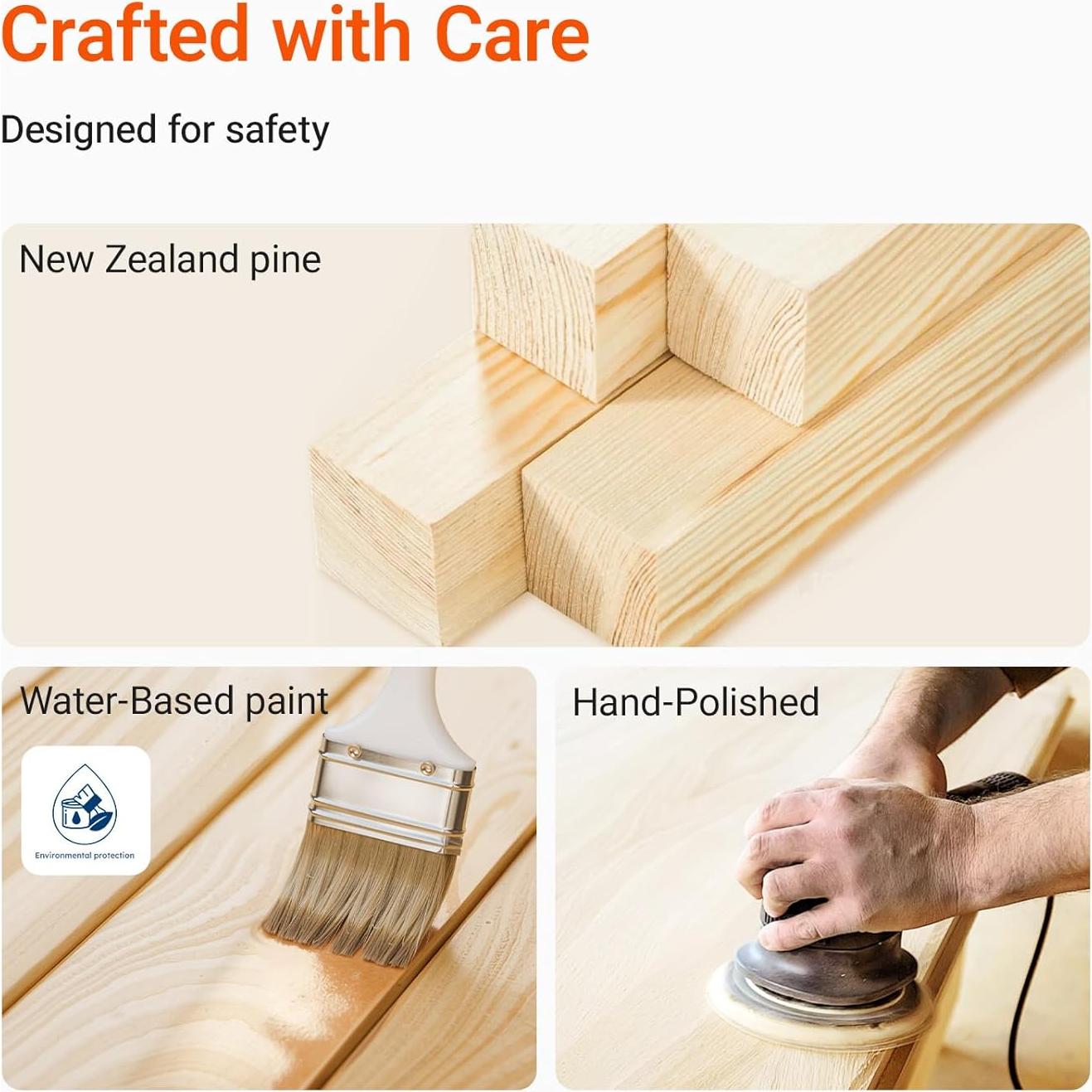 Cuna Mini Convertible MAMAZING 100% Madera Natural 4 Alturas