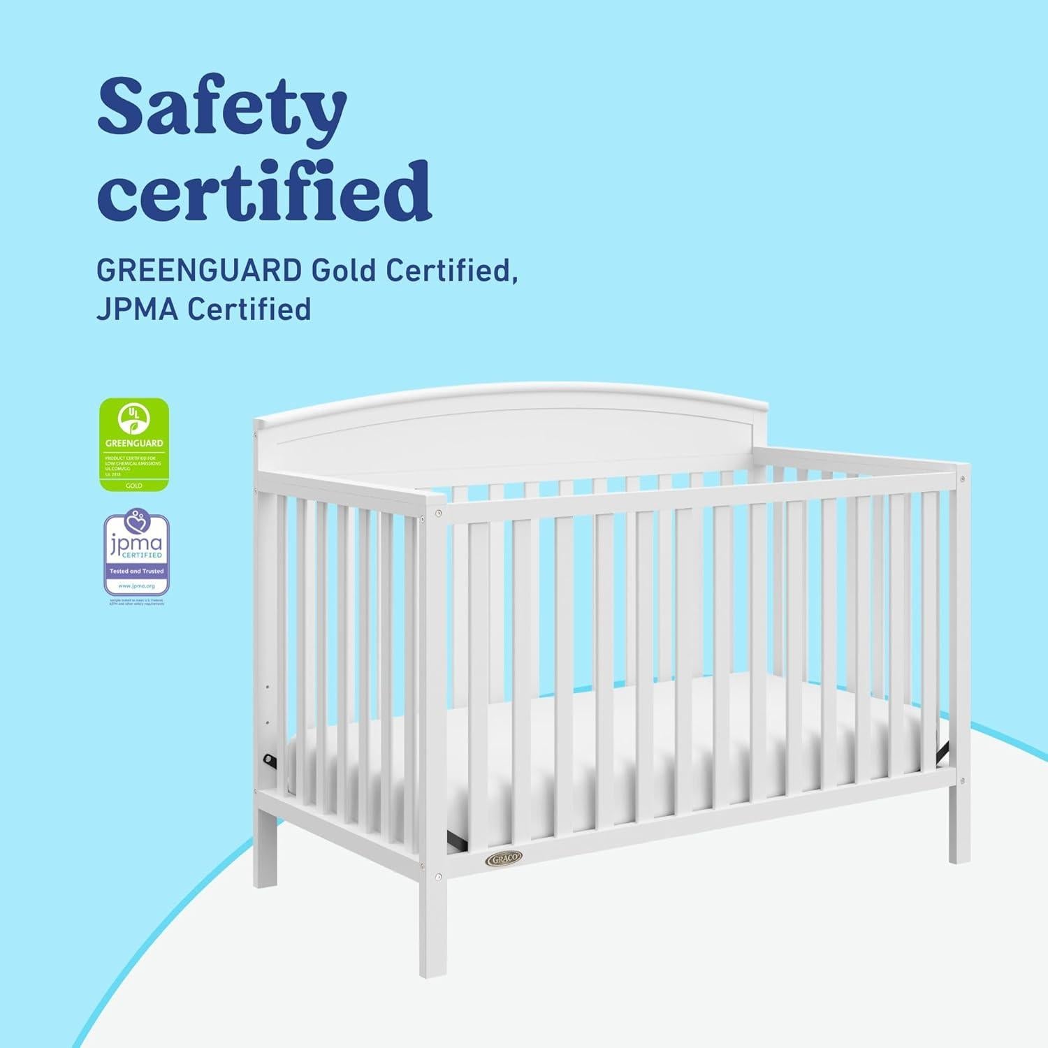 Cuna Convertible 5-en-1 Graco Benton Blanca - Certificada GREENGUARD