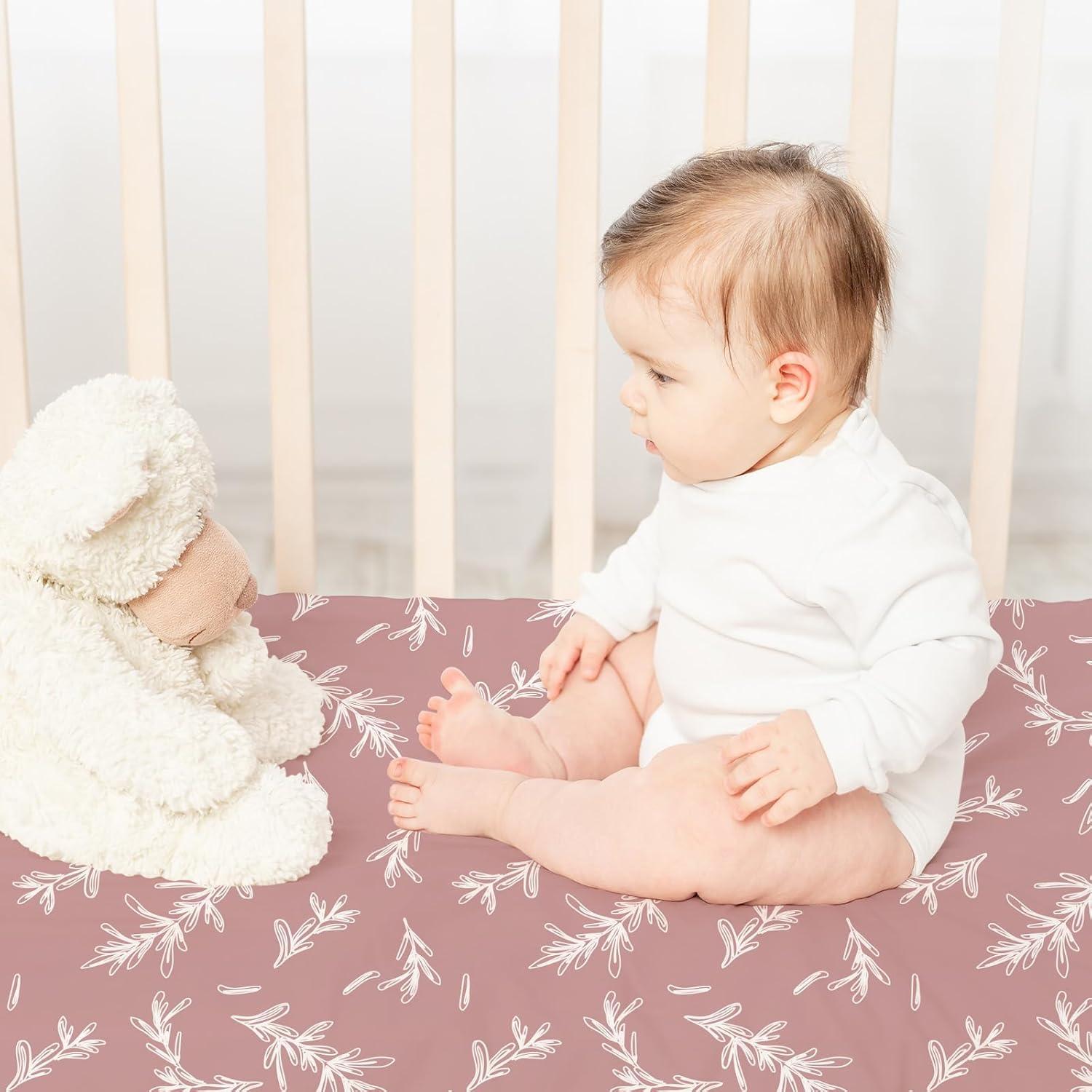 Sábanas Ajustadas para Cuna Civarua Kids Rosa Floral - Paquete de 3