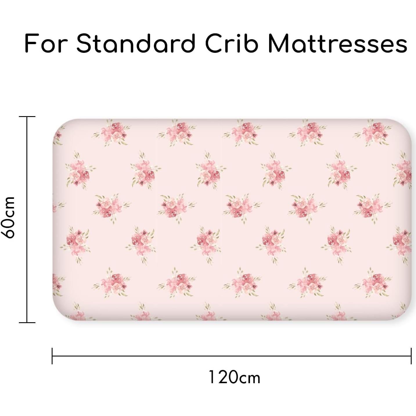 Sábanas Ajustadas para Cuna Civarua Kids Rosa Floral - Paquete de 3