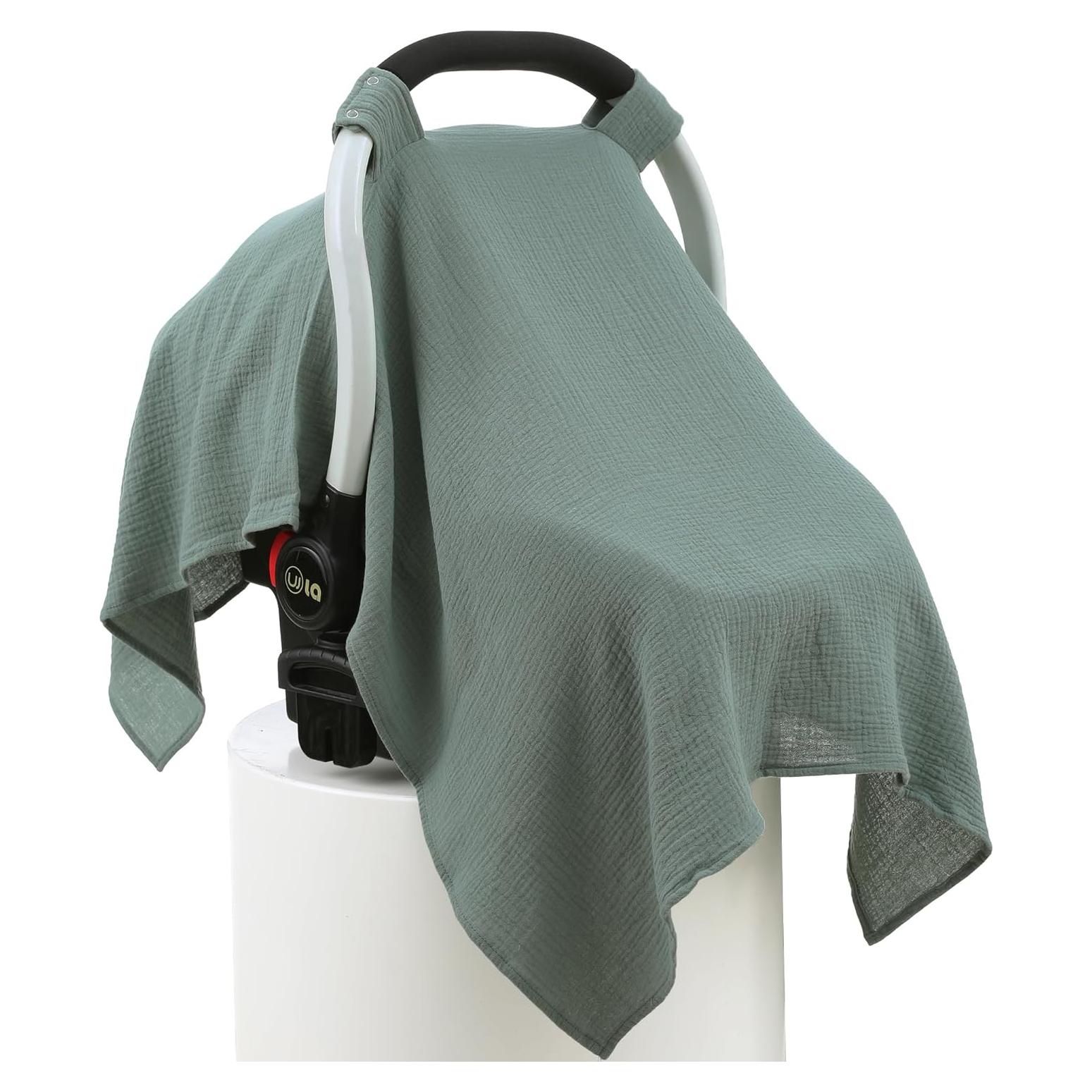 Cubierta de Asiento de Coche Seejoy 100% Algodón Muselina Verde