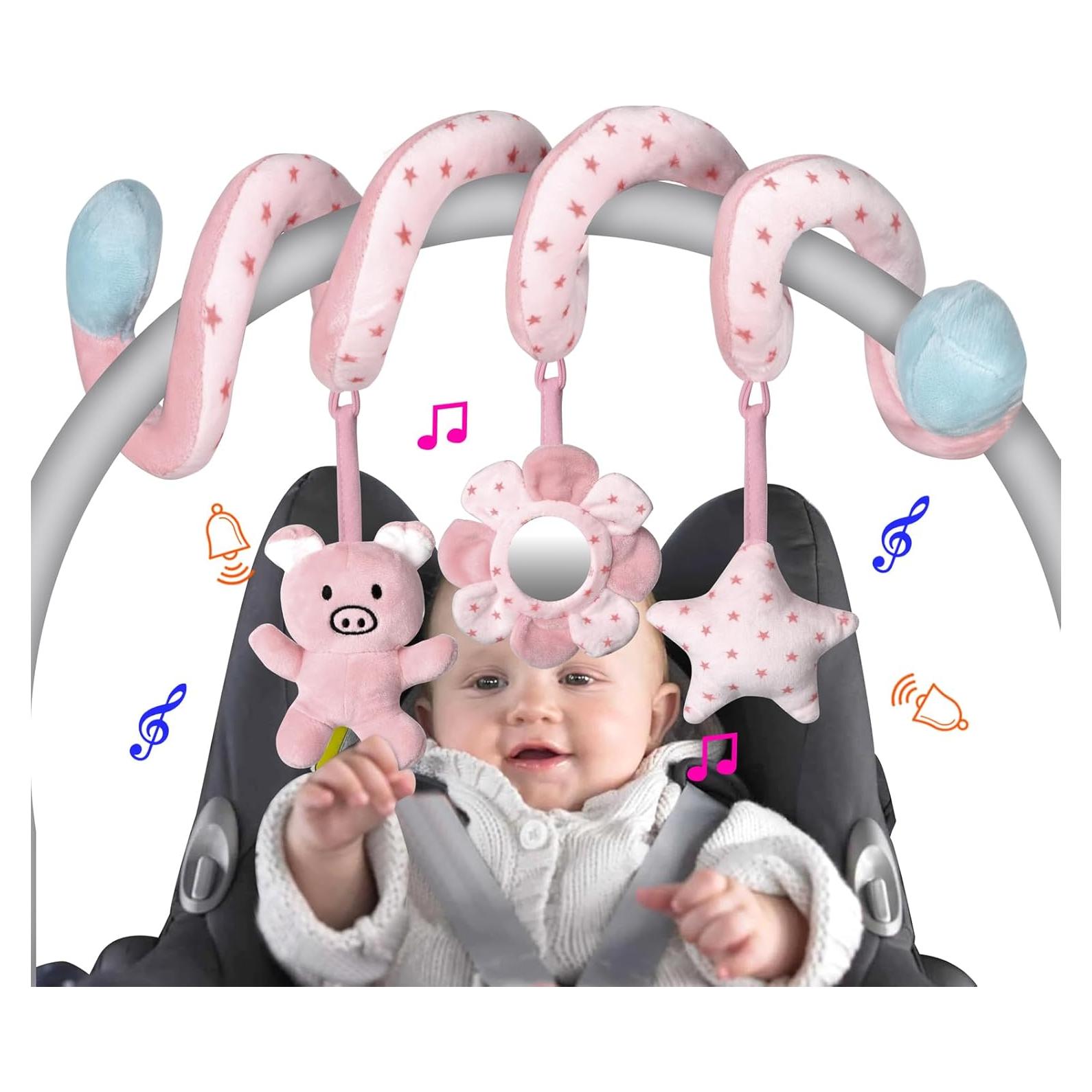 Juguetes de Actividad en Espiral SAMMAS para Bebés - Cerdo Rosa