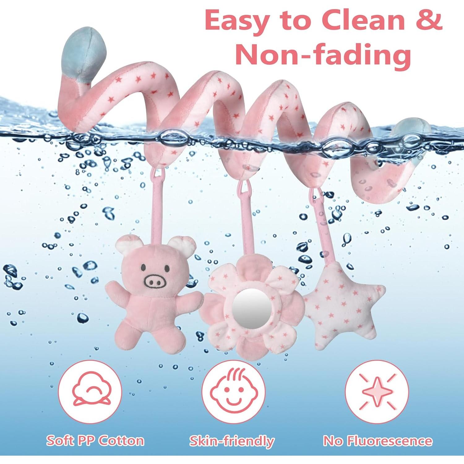 Juguetes de Actividad en Espiral SAMMAS para Bebés - Cerdo Rosa