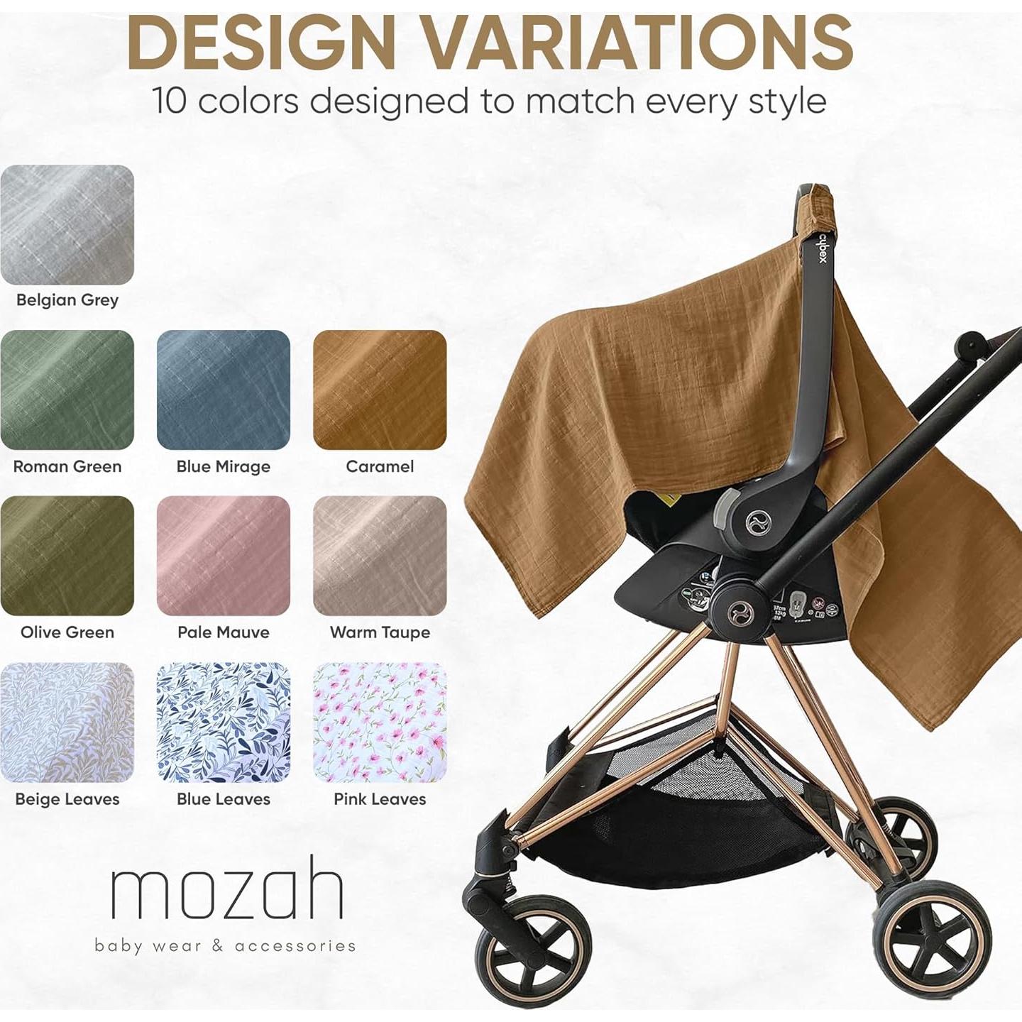 Cubierta de Asiento de Auto MOZAH Baby - Muselina Orgánica Caramelo