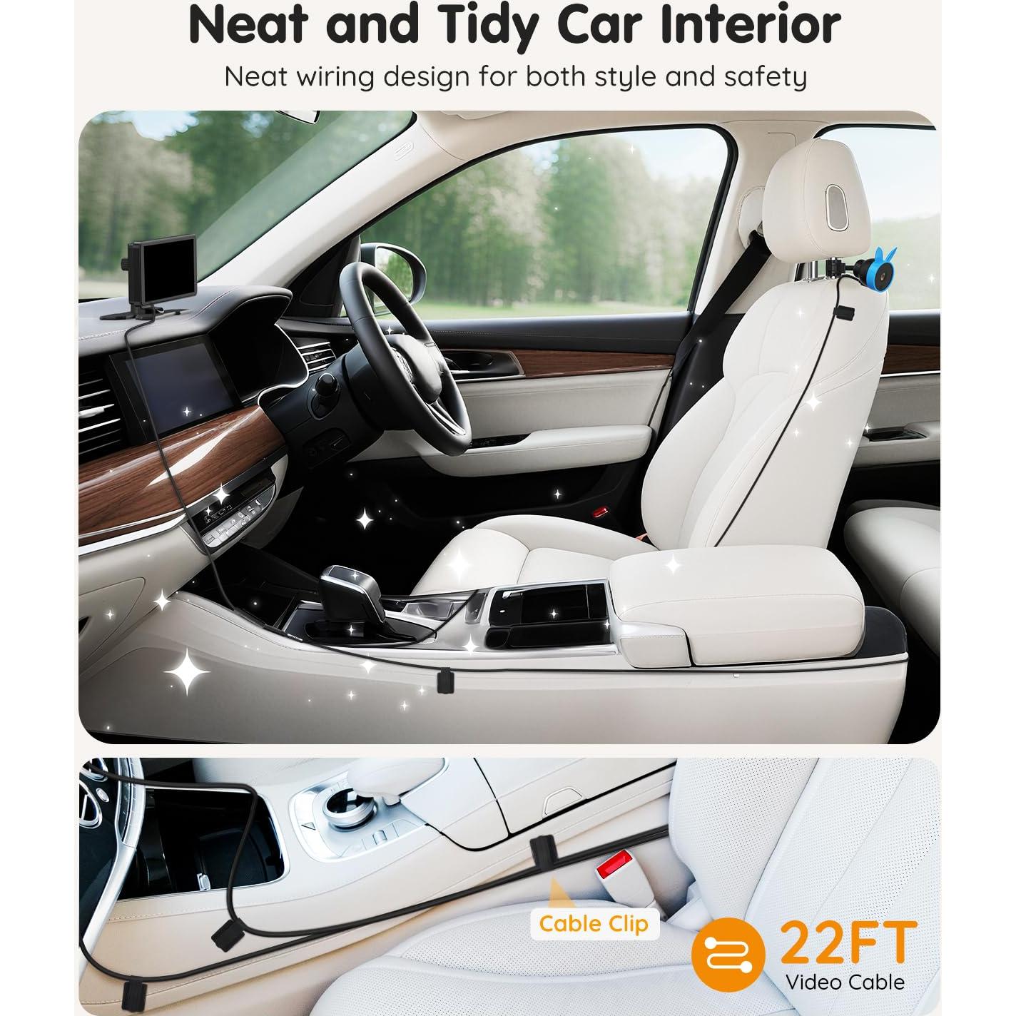 Cámara de Auto BV3PRO para Bebés 1080P HD Dual 18.29 cm