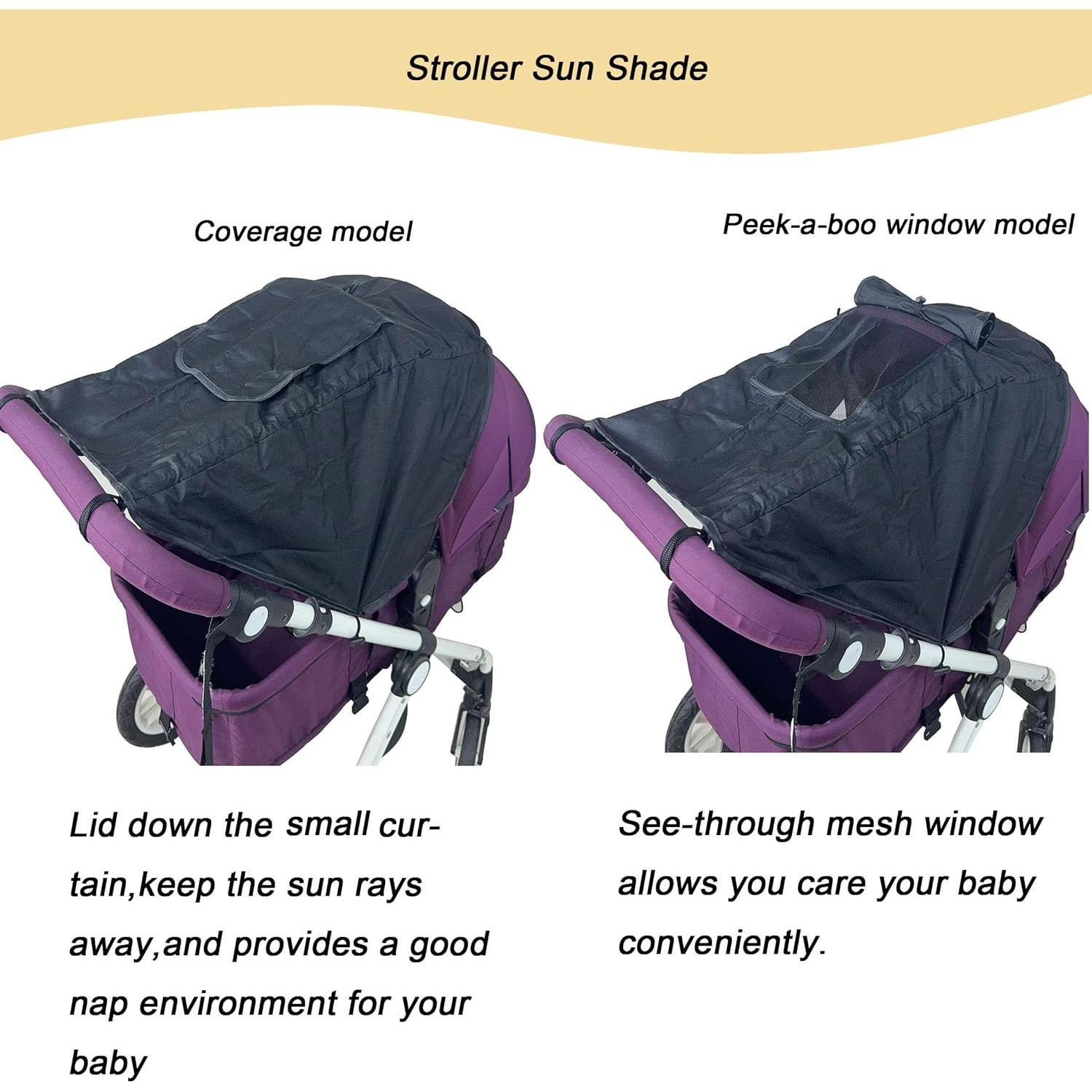 Cubierta Sombra Universal para Cochecito Bebé LLUFO - Negro