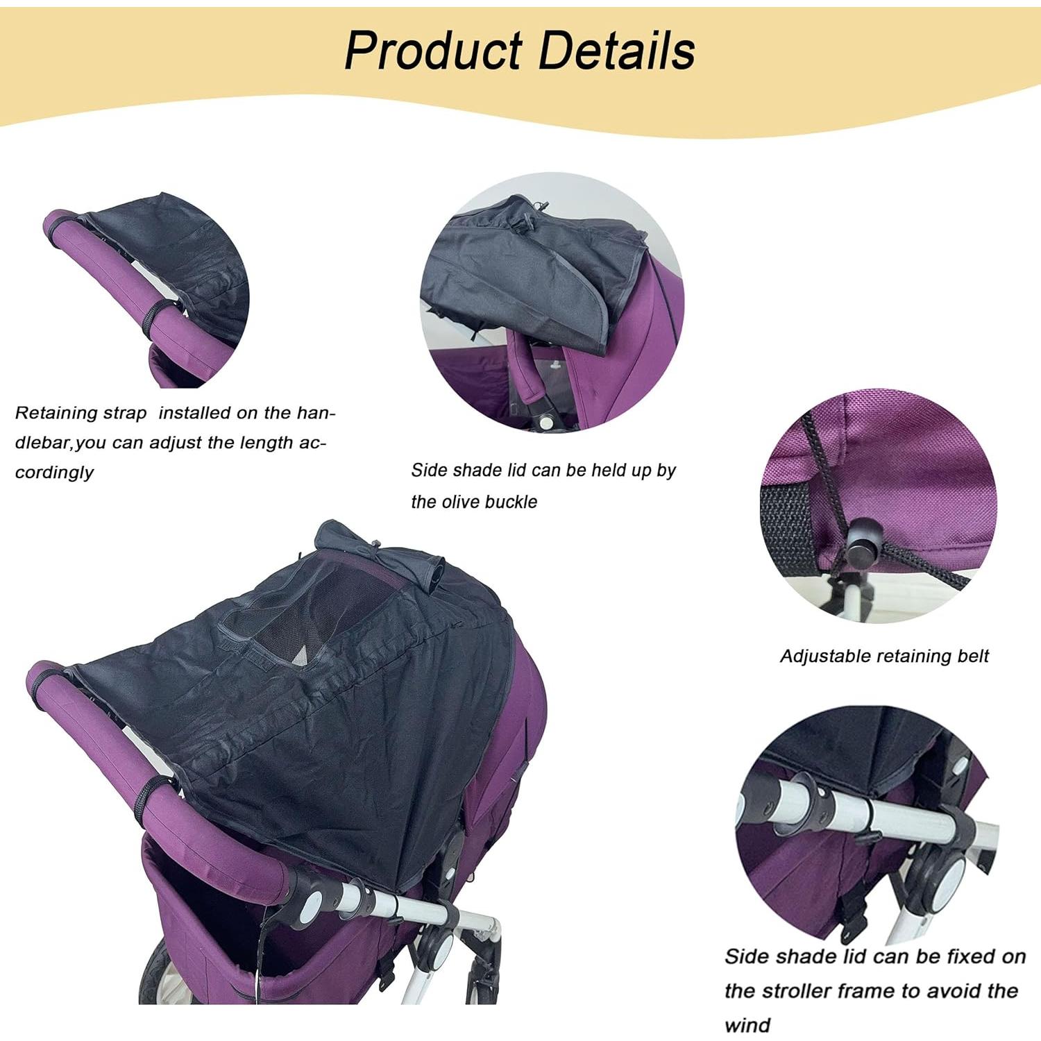 Cubierta Sombra Universal para Cochecito Bebé LLUFO - Negro