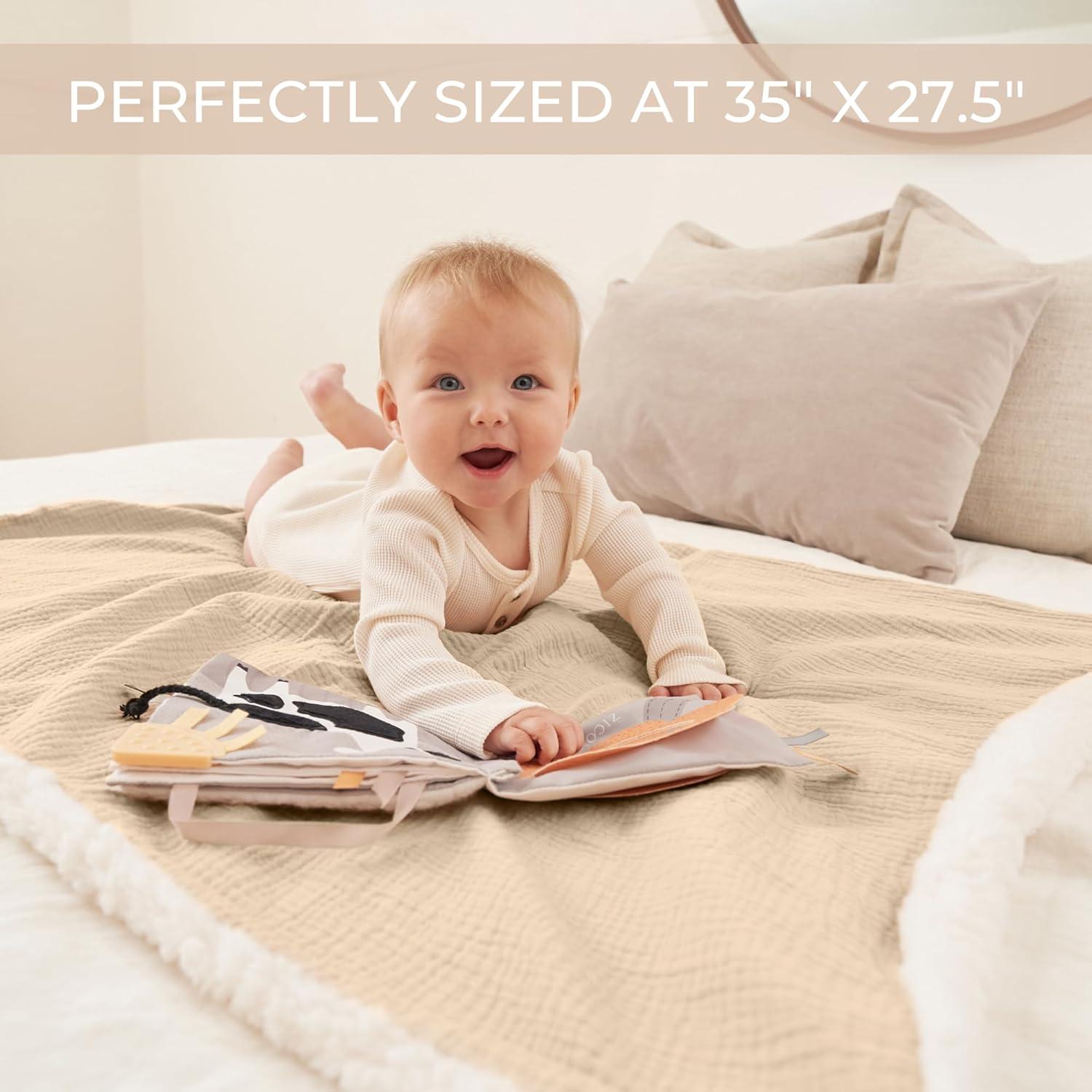 Manta de Algodón Muslín ZICOTOs Beige 89x70 cm Lavable