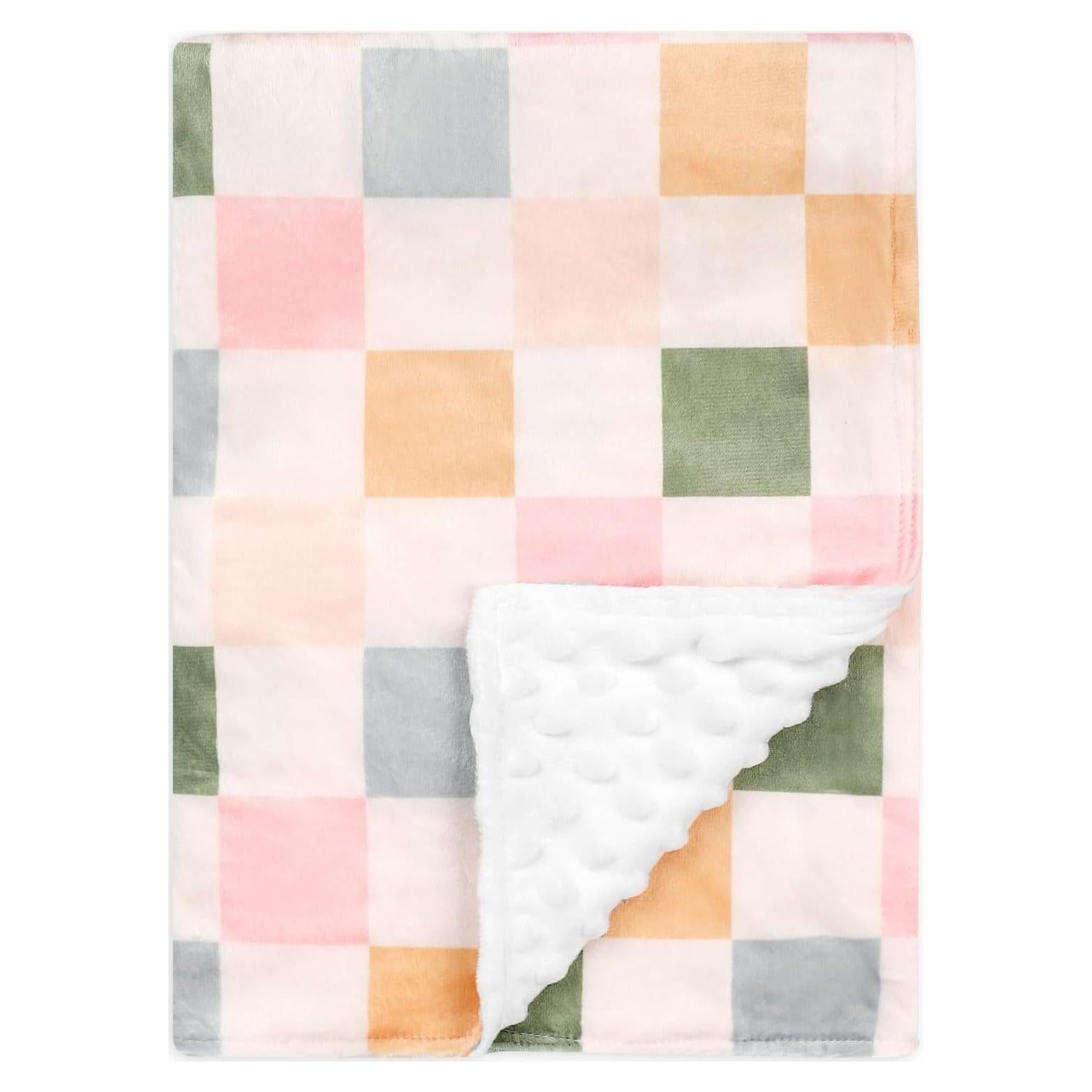 Manta DILIMI para Bebé 76.2x101.6 cm Suave Minky Cuadrícula