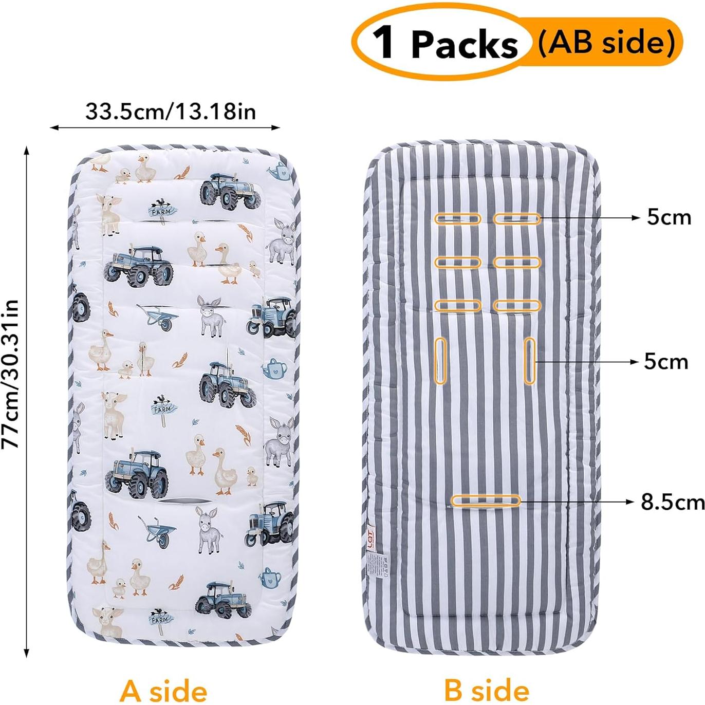 Cojín Reversible para Cochecito de Bebé LAT101045 Algodón 100%