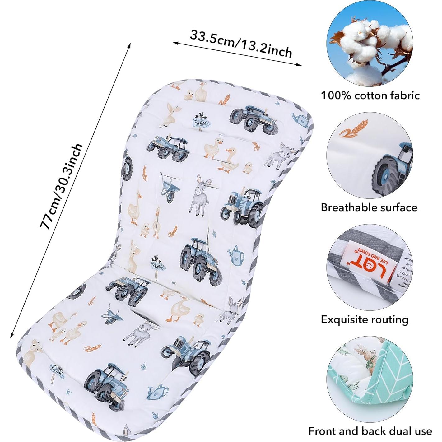 Cojín Reversible para Cochecito de Bebé LAT101045 Algodón 100%