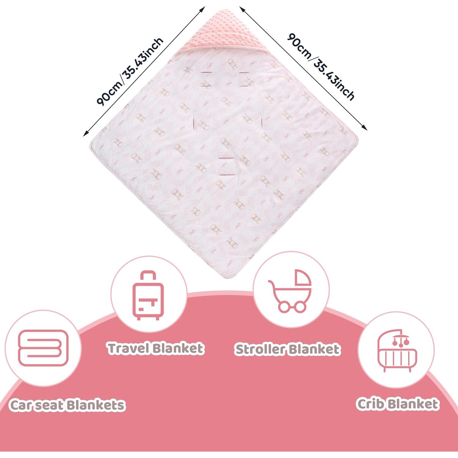 Manta de Arrullo para Silla de Auto LAT LEE 89x89 cm Conejo Rosa