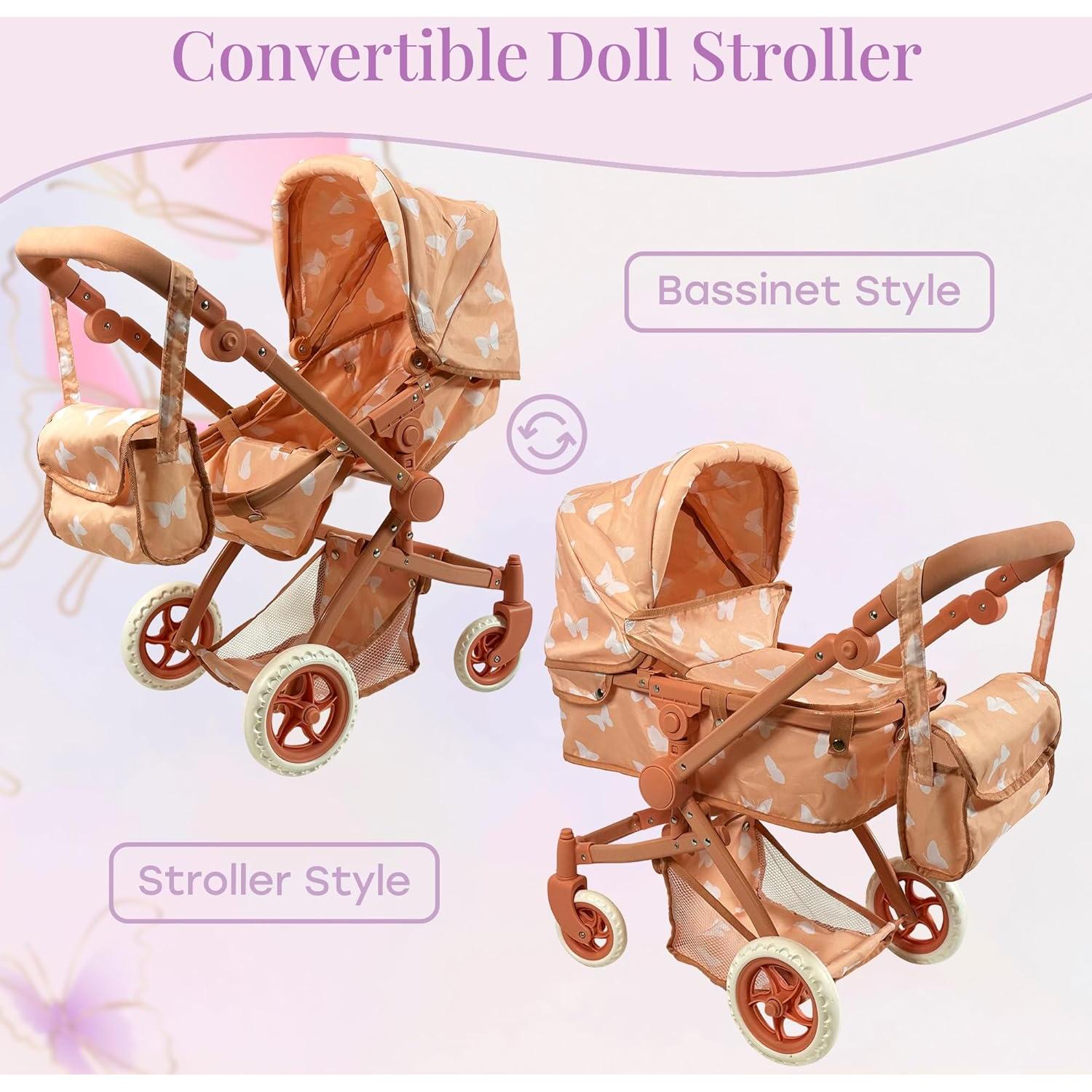 Carrito de Muñecas Convertible The New York Doll Beige 63.5cm