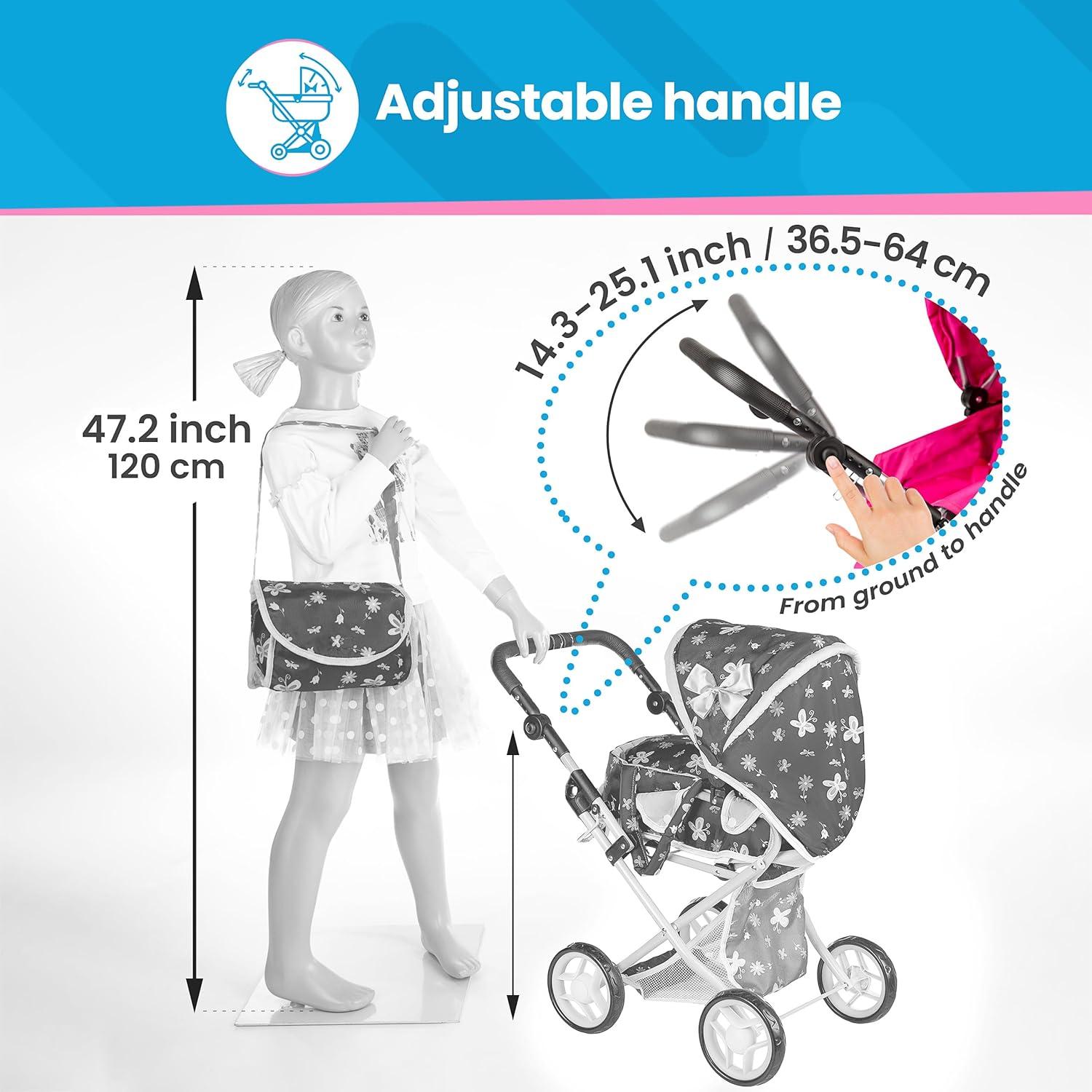 Carrito de Muñecas Kinderplay KP0200I Ajustable 36.4-64.1 cm