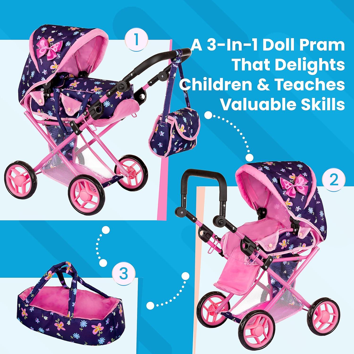 Carrito de Muñecas Kinderplay KP0200I Ajustable 36.4-64.1 cm