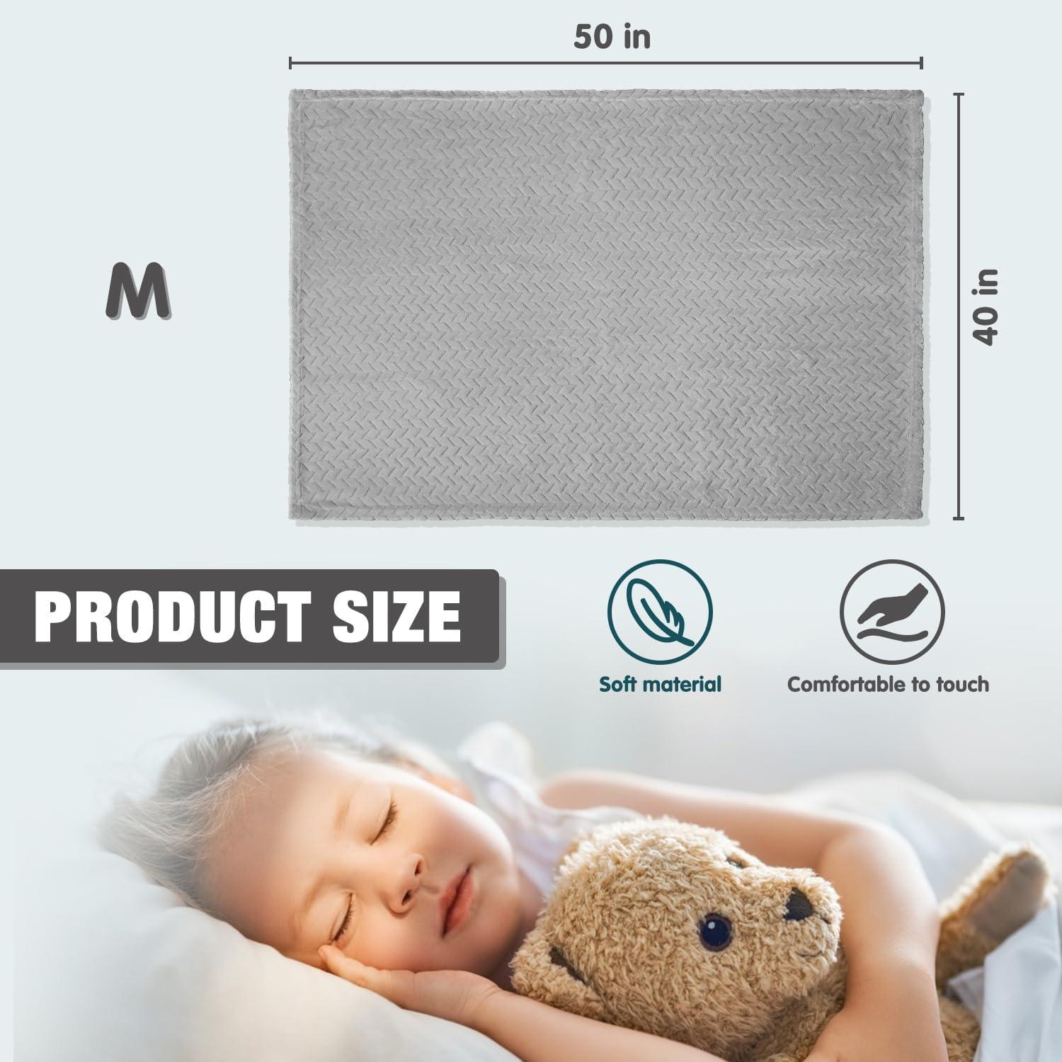 Manta para bebé Rest-Eazzzy de franela gris 101.6x127 cm