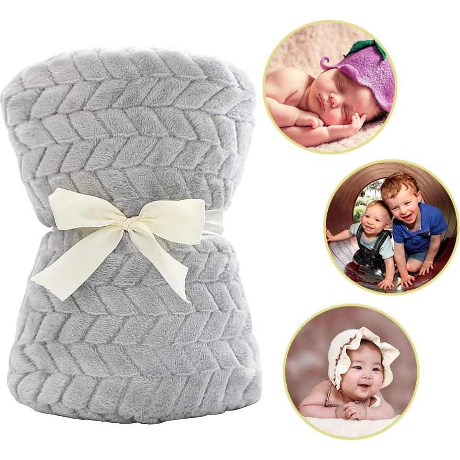 Manta para bebé Rest-Eazzzy de franela gris 101.6x127 cm