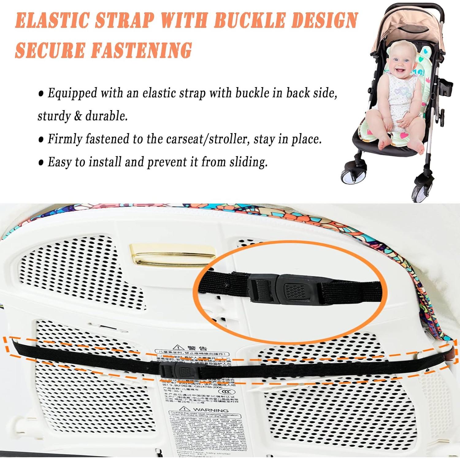 Almohadilla para Cochecito de Bebé Dinosaurio Verde - Suave y Transpirable