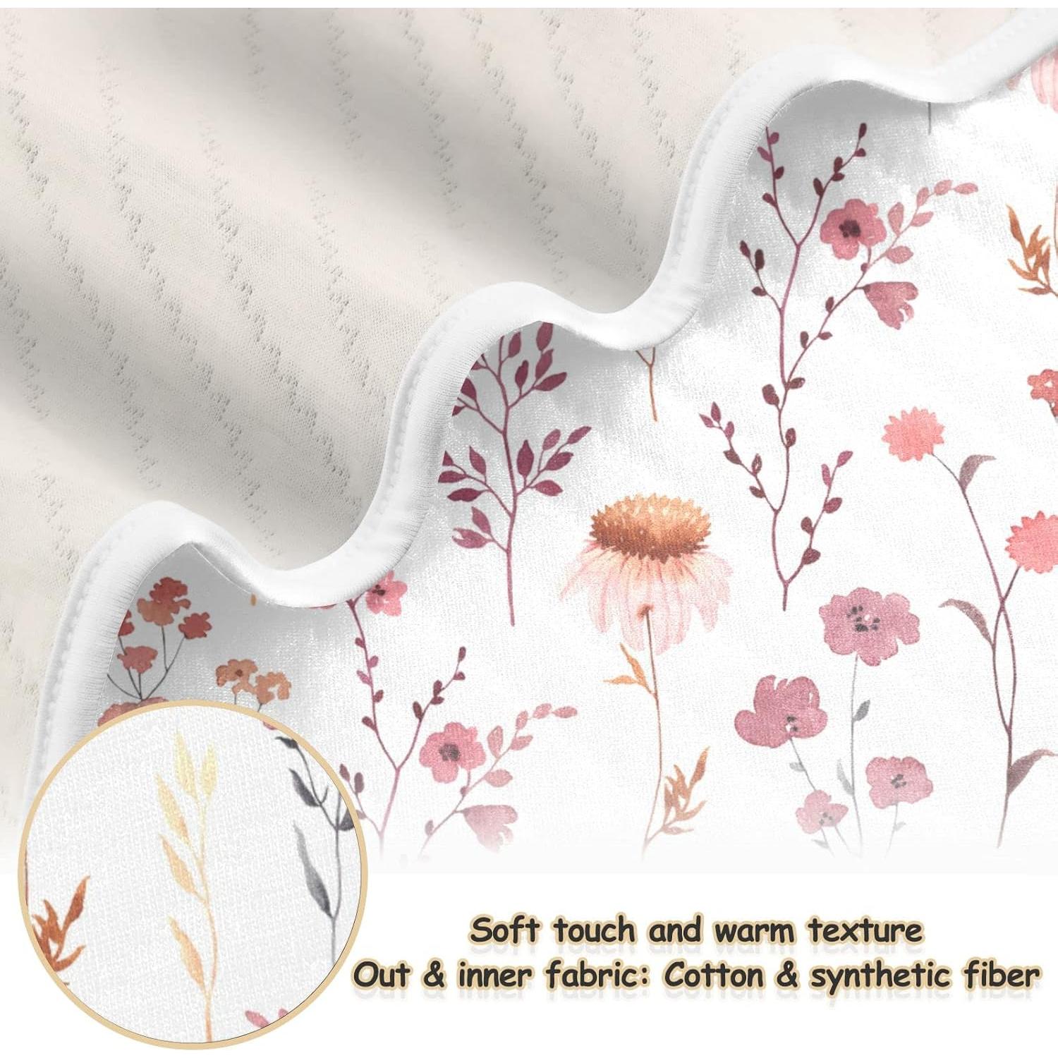 Manta de Algodón Ollabaky para Bebés Flores Silvestres 76x102cm