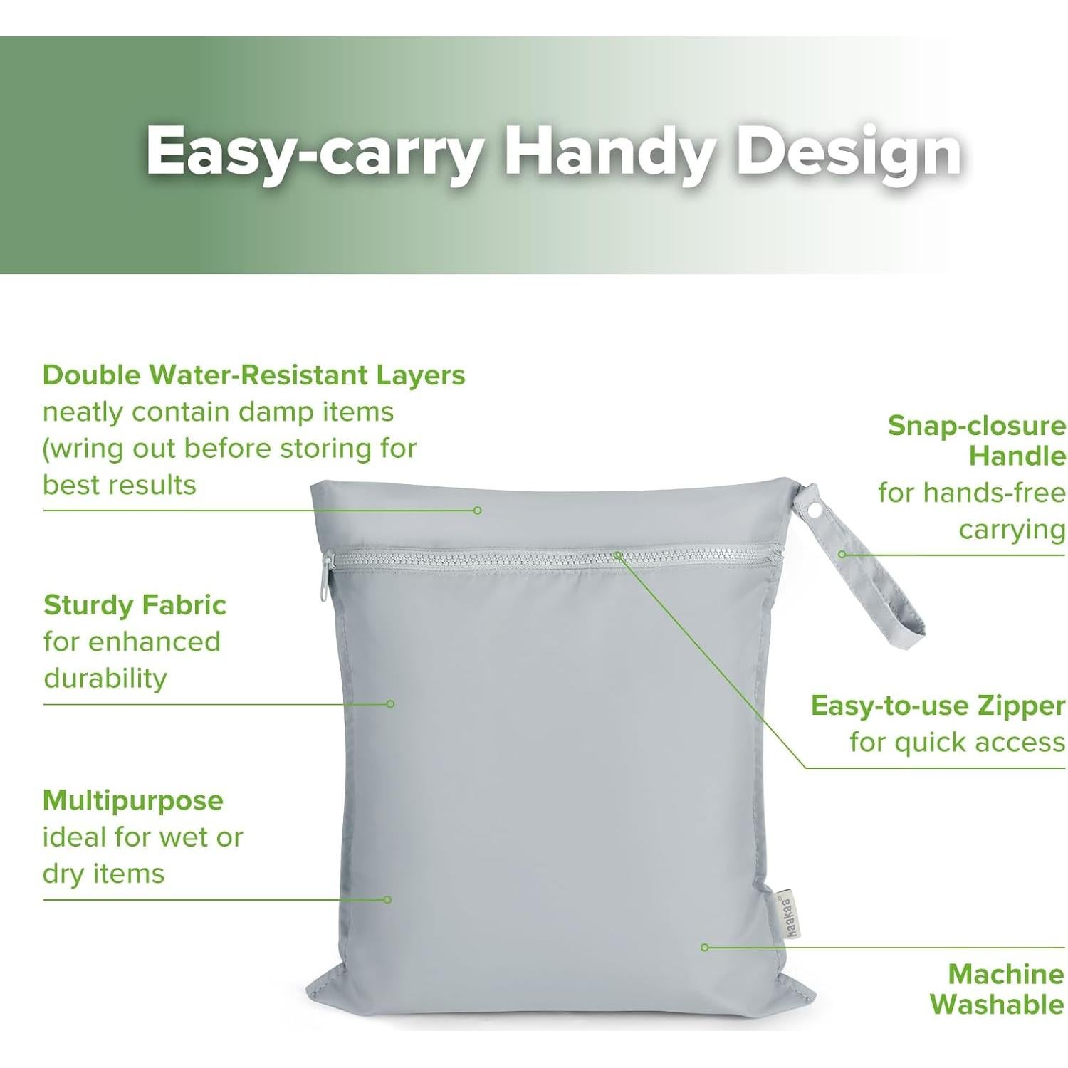 Bolsas Impermeables Haakaa para Bebé - Gris, 32x37 cm, 1pc