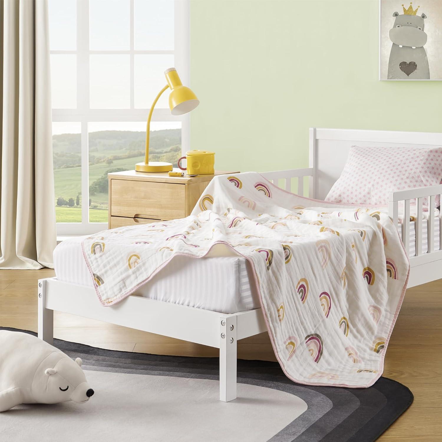 Manta Muslin ZPECC 120x120 cm Algodón Orgánico Arcoíris