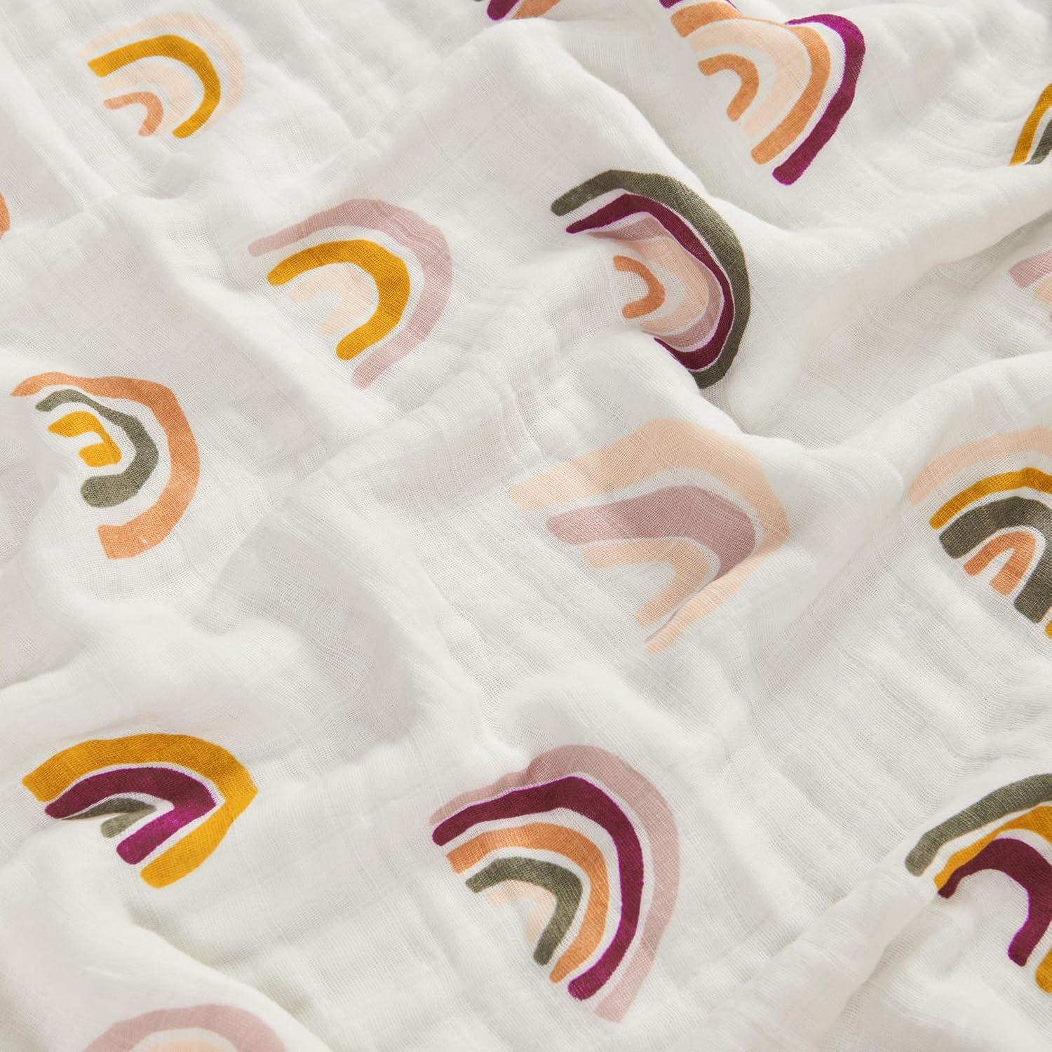 Manta Muslin ZPECC 120x120 cm Algodón Orgánico Arcoíris