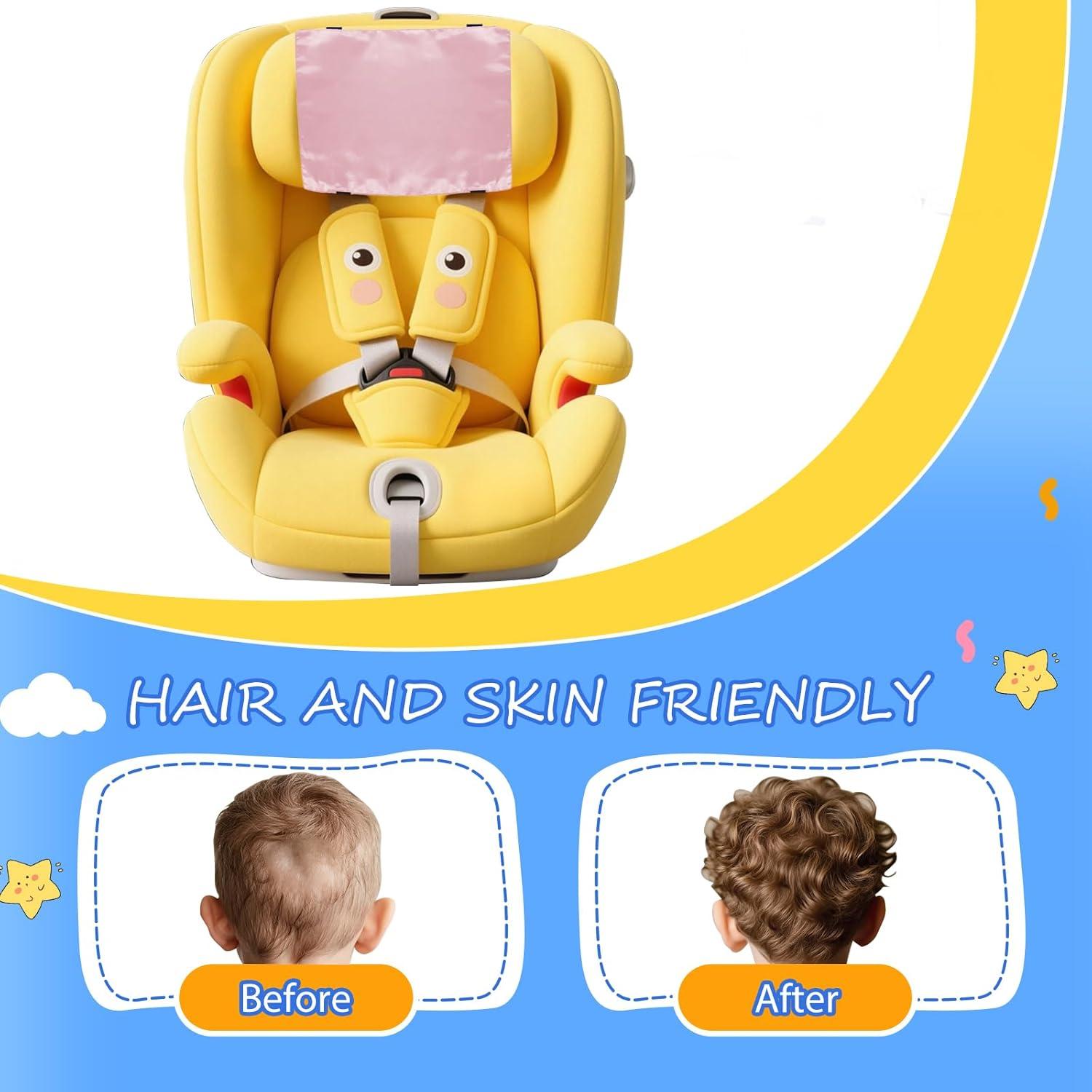 Paquete de 2 fundas de reposacabezas de satén para bebé - Gris y Rosa